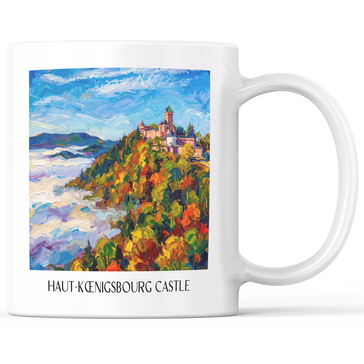 Château du Haut-Kœnigsbourg Kaffeebecher - Orschwiller - Frankreich Becher - Kaffeetasse im Ölgemälde Stil