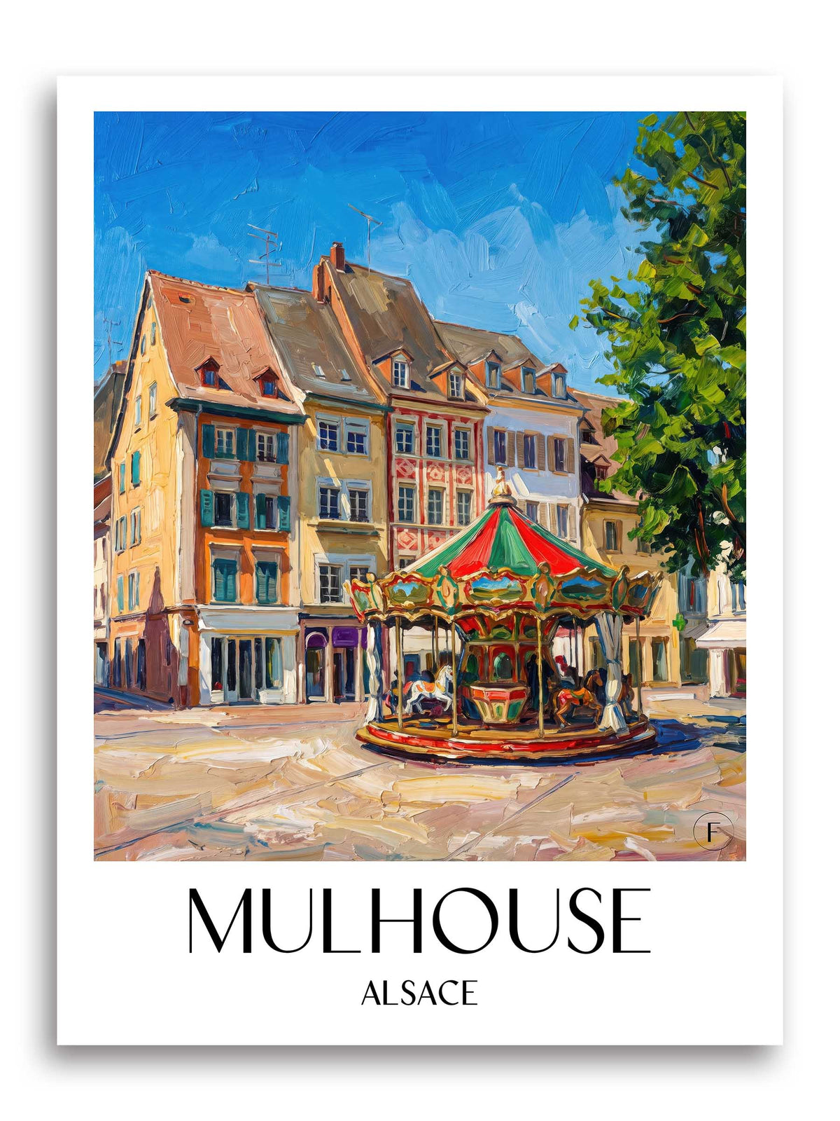 Mulhouse Poster - Elsass - Frankreich Kunstdruck - Ölgemälde von A4 bis A1
