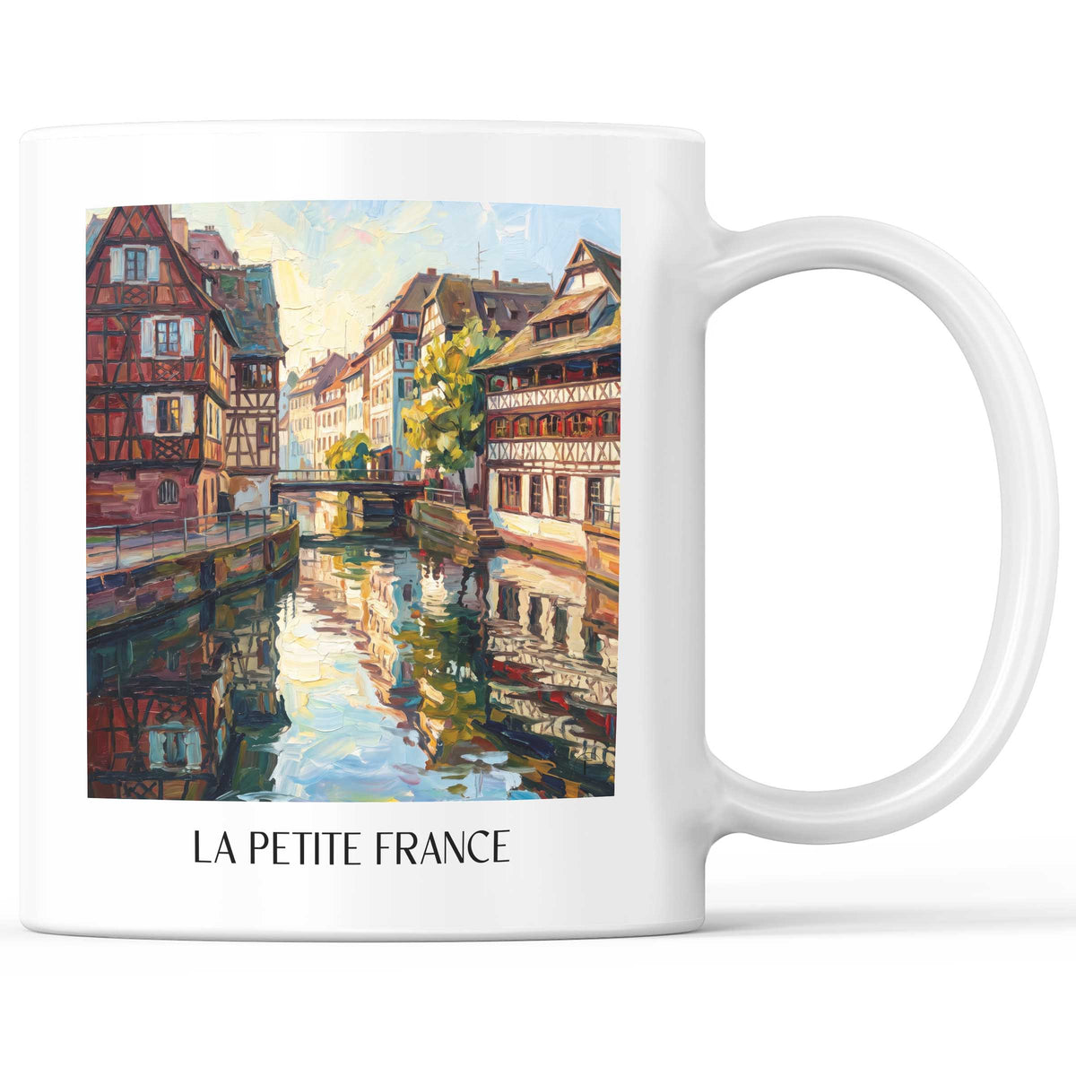 La Petite France Kaffeebecher - Strasbourg - Frankreich Becher - Kaffeetasse im Ölgemälde Stil