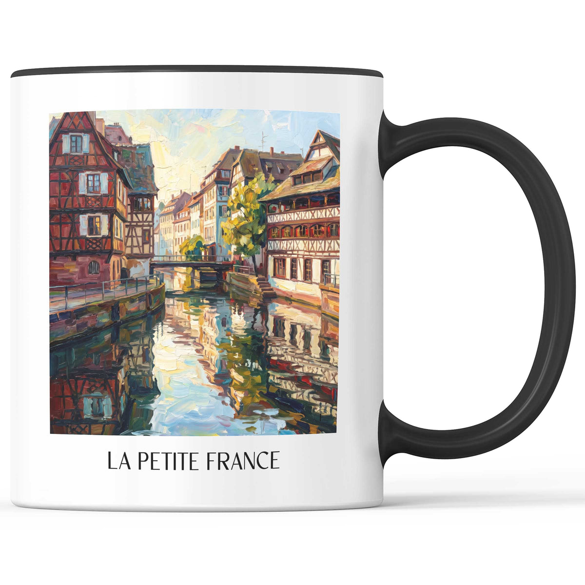 La Petite France Kaffeebecher - Strasbourg - Frankreich Becher - Kaffeetasse im Ölgemälde Stil