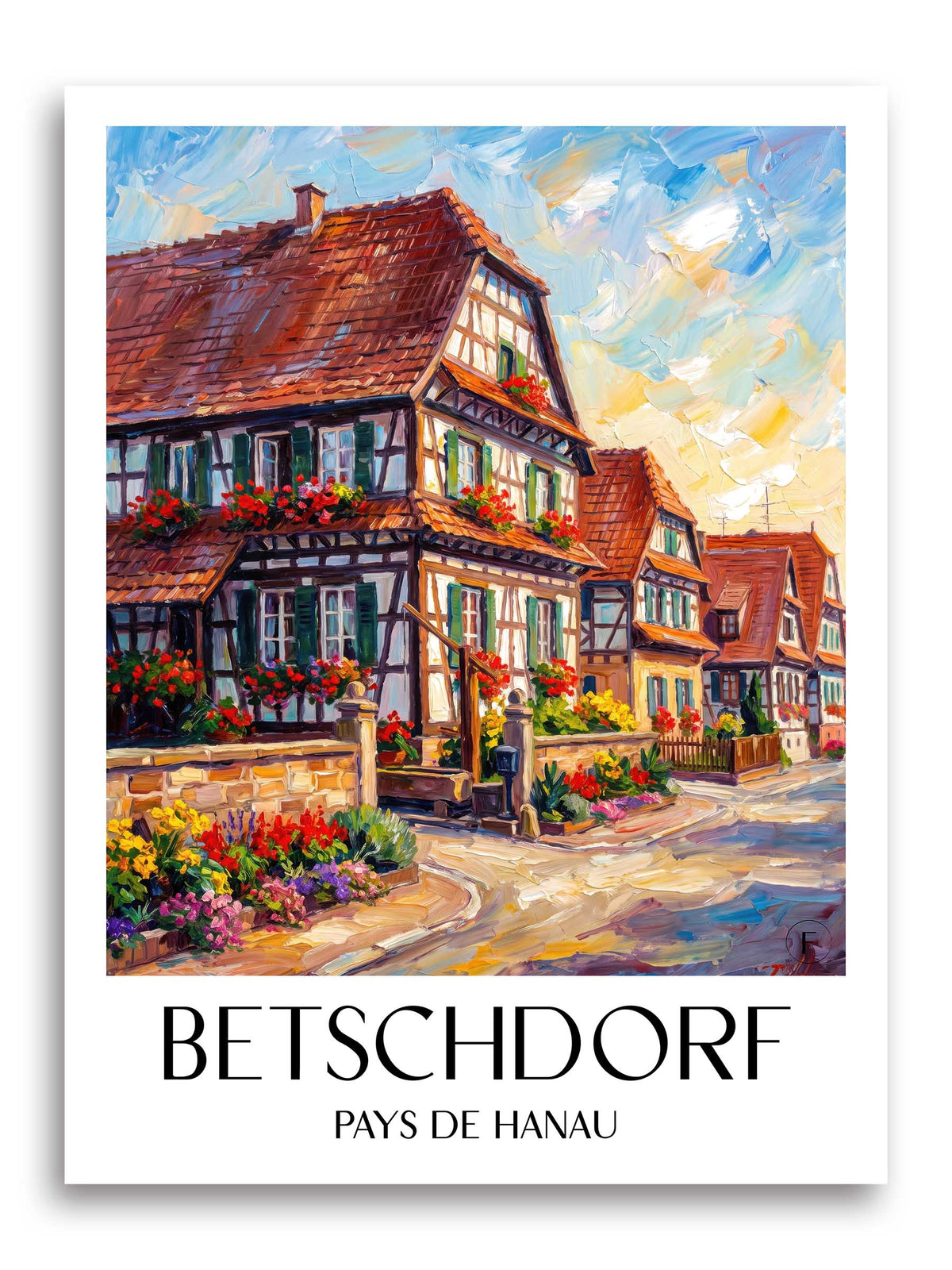 Betschdorf Poster - Pays de Hanau - Frankreich Kunstdruck - Ölgemälde von A4 bis A1