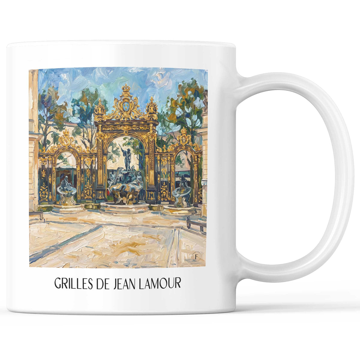 Grilles de Jean Lamour Kaffeebecher - Nancy - Frankreich Becher - Kaffeetasse im Ölgemälde Stil
