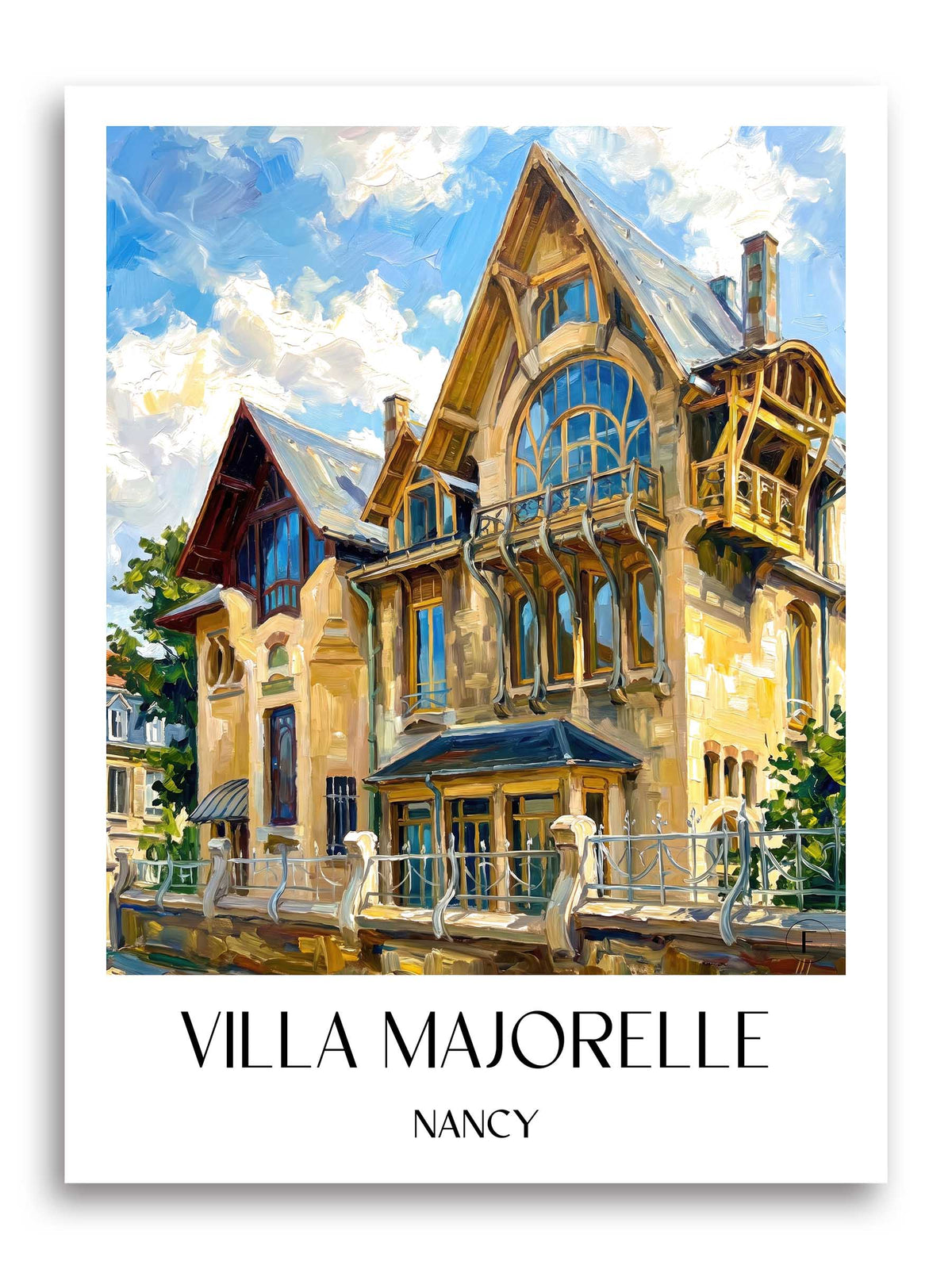 Villa Majorelle Poster - Nancy - Frankreich Kunstdruck - Ölgemälde von A4 bis A1