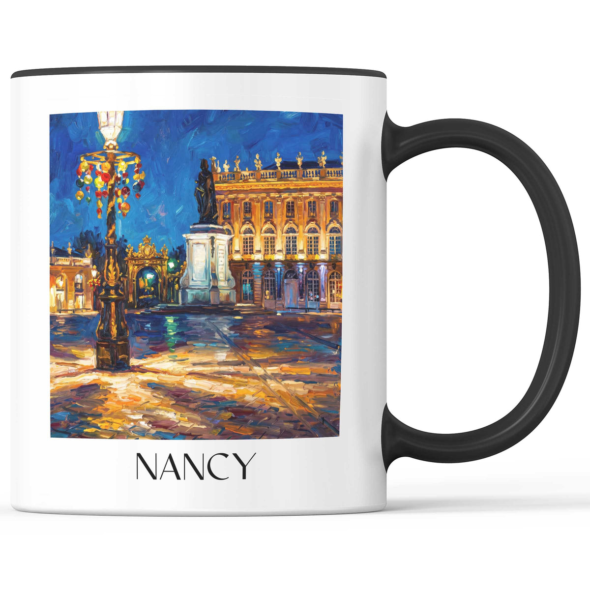 Nancy Kaffeebecher - Lothringen - Frankreich Becher - Kaffeetasse im Ölgemälde Stil