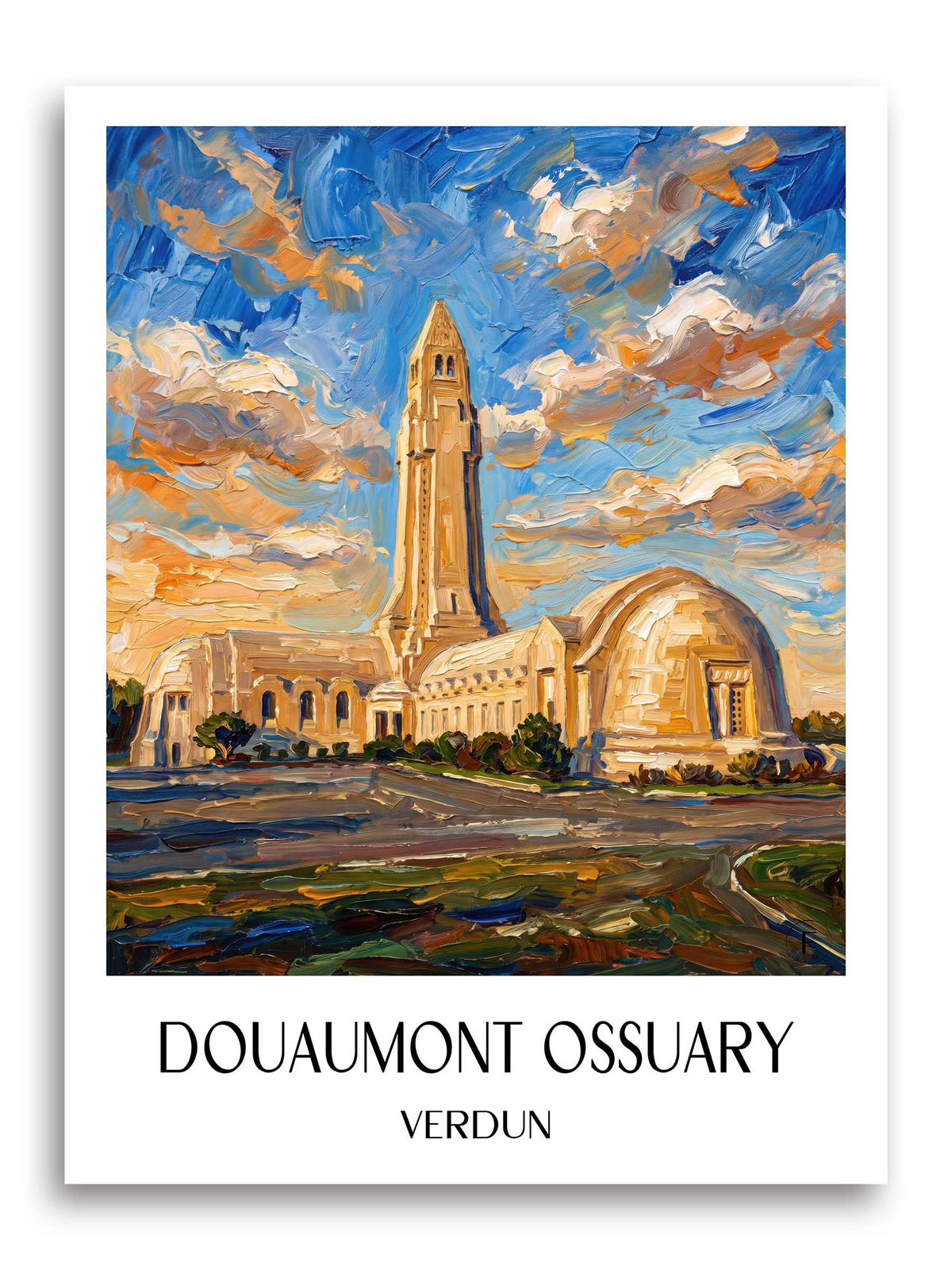 Ossuaire de Douaumont Poster - Verdun - Frankreich Kunstdruck - Ölgemälde von A4 bis A1