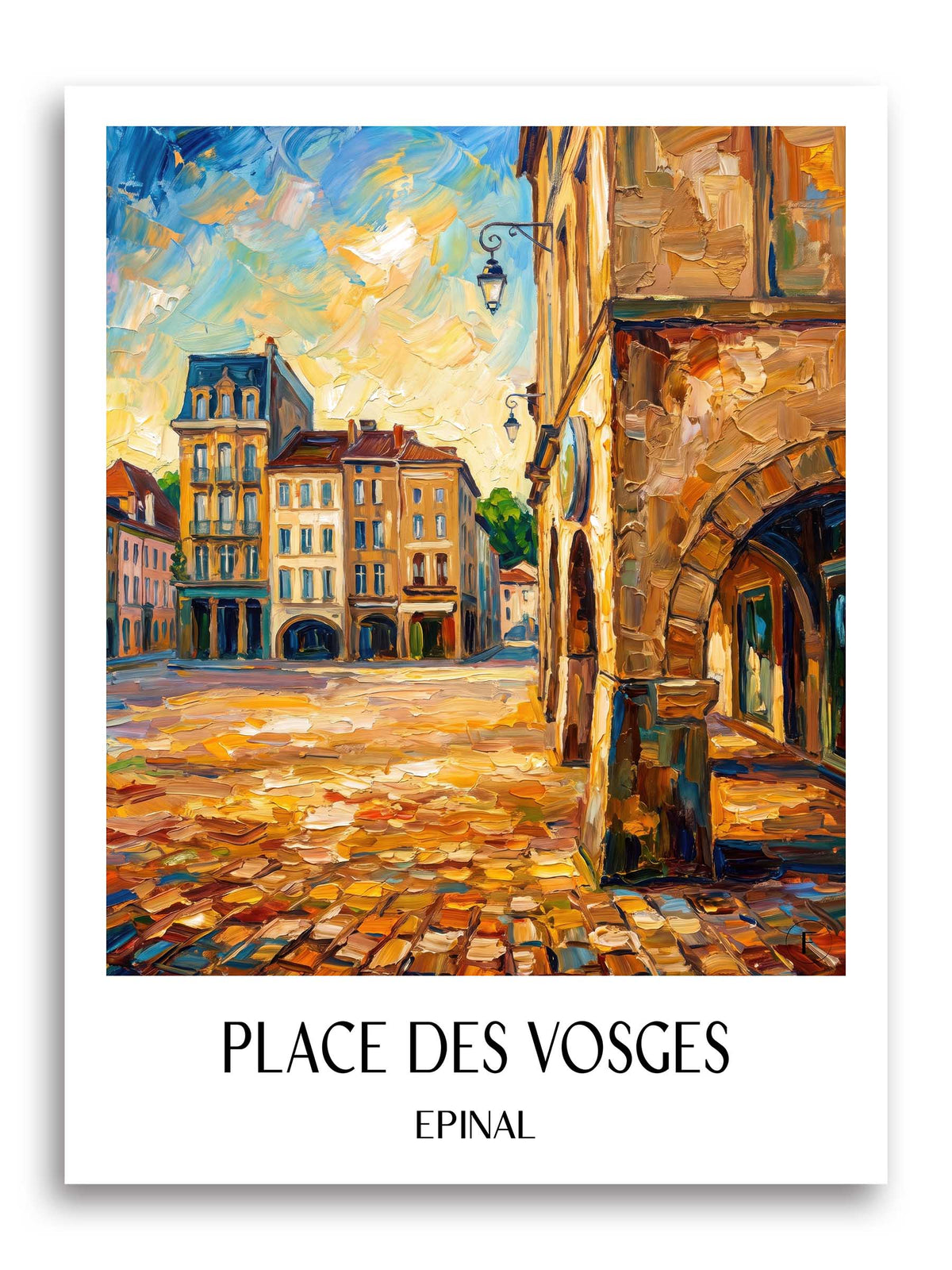 Place des Vosges Poster - Épinal - Frankreich Kunstdruck - Ölgemälde von A4 bis A1
