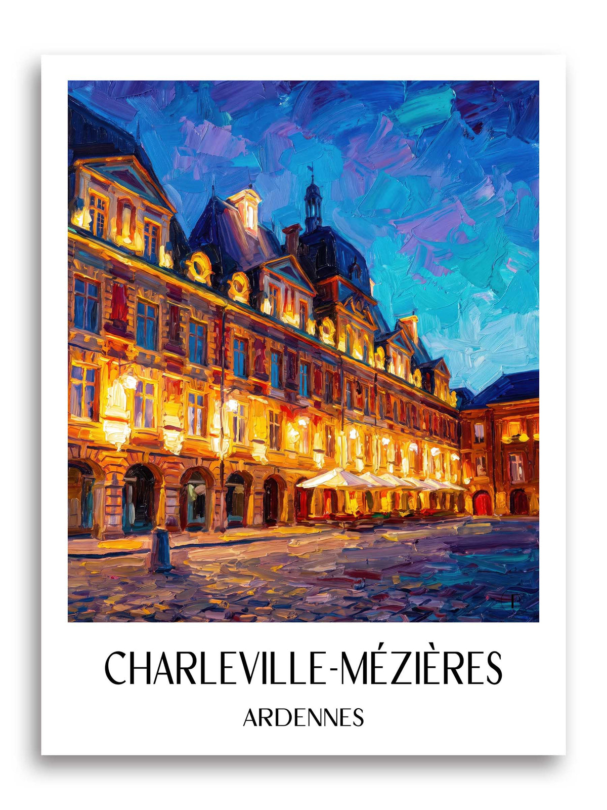 Charleville-Mézières Poster - Ardennes - Frankreich Kunstdruck - Ölgemälde von A4 bis A1