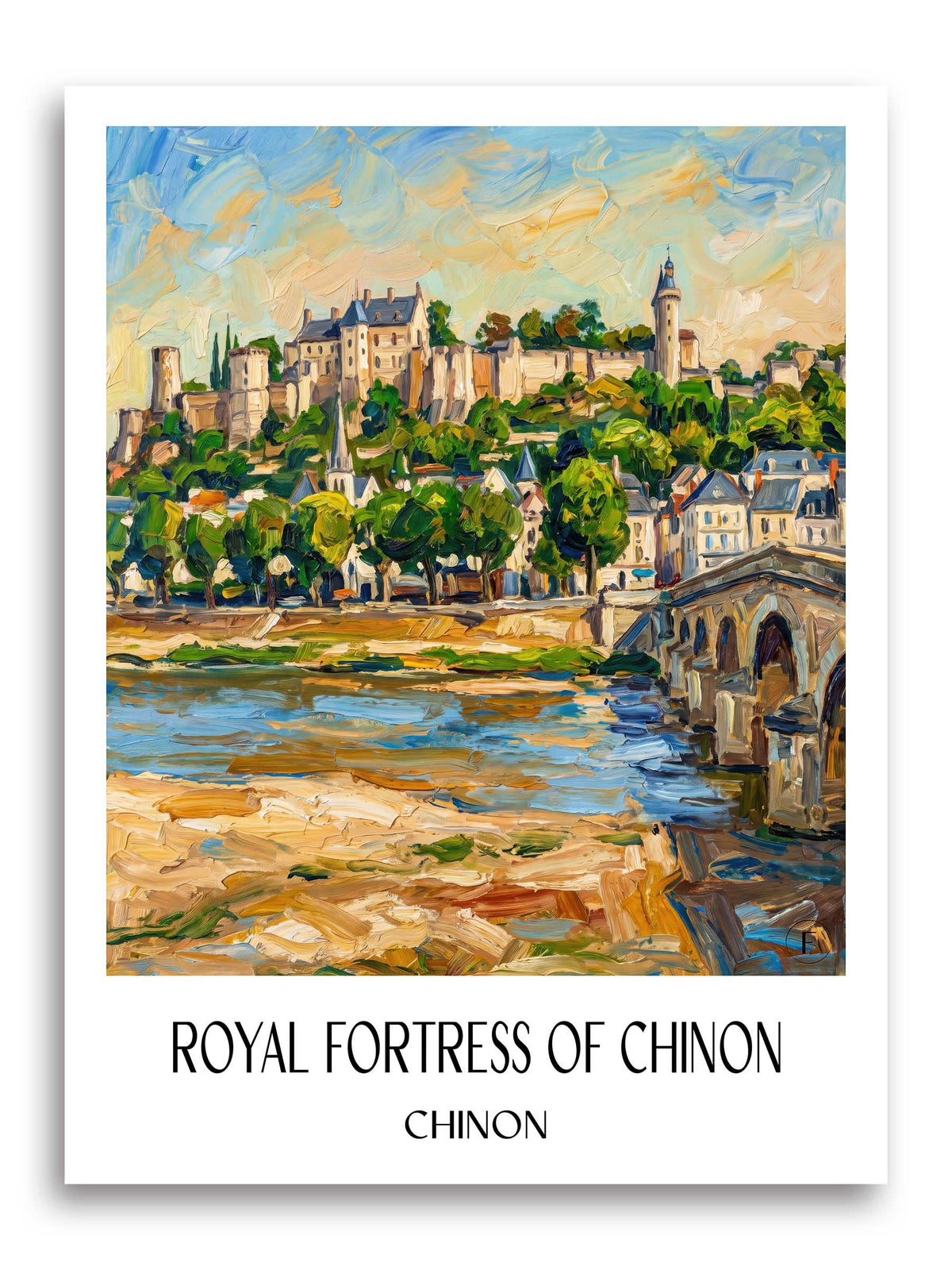 Forteresse Royale de Chinon Poster - Chinon - Frankreich Kunstdruck - Ölgemälde von A4 bis A1