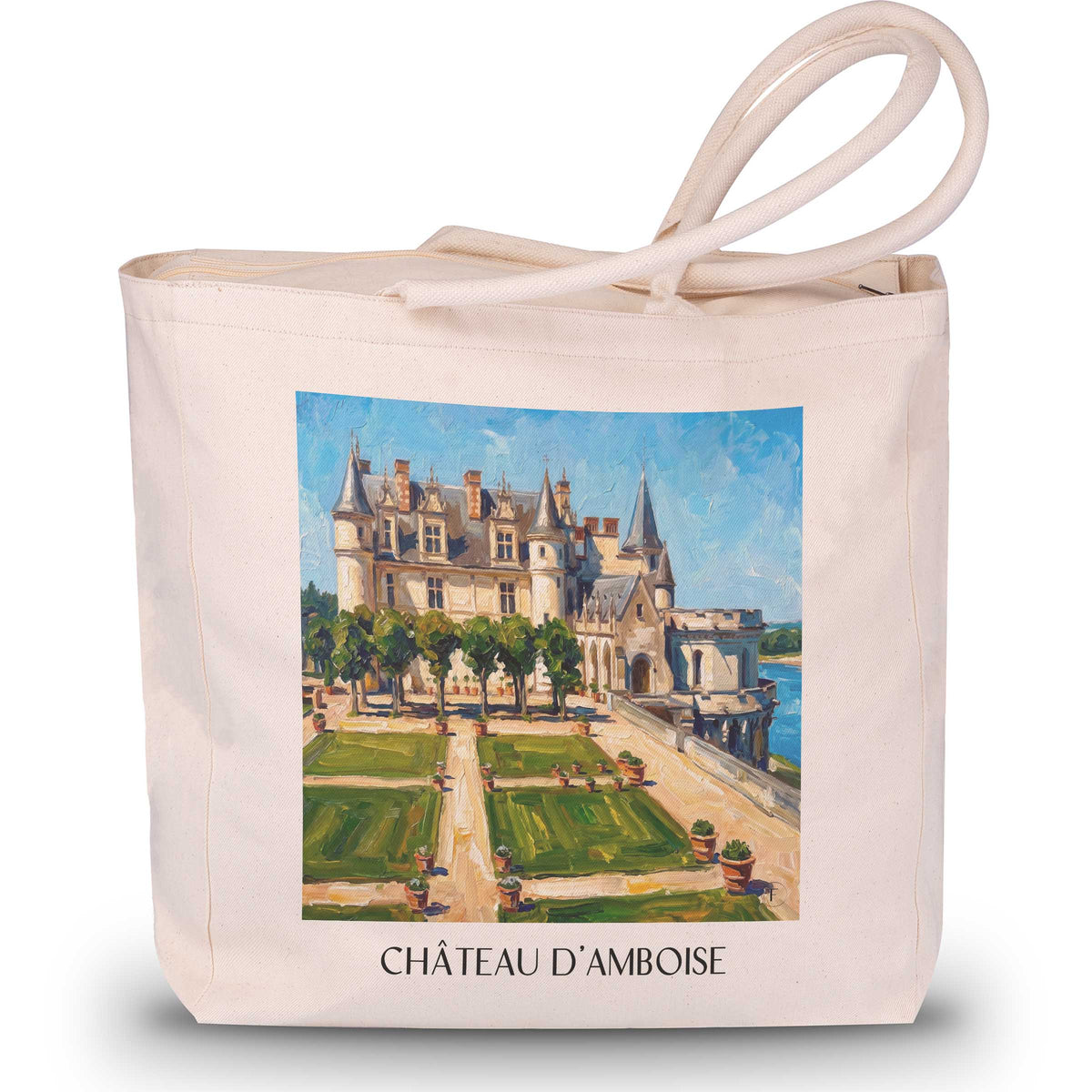 château-d'amboise-val-de-loire-frankreich-einkaufstasche-oil-painting-oelgemaelde