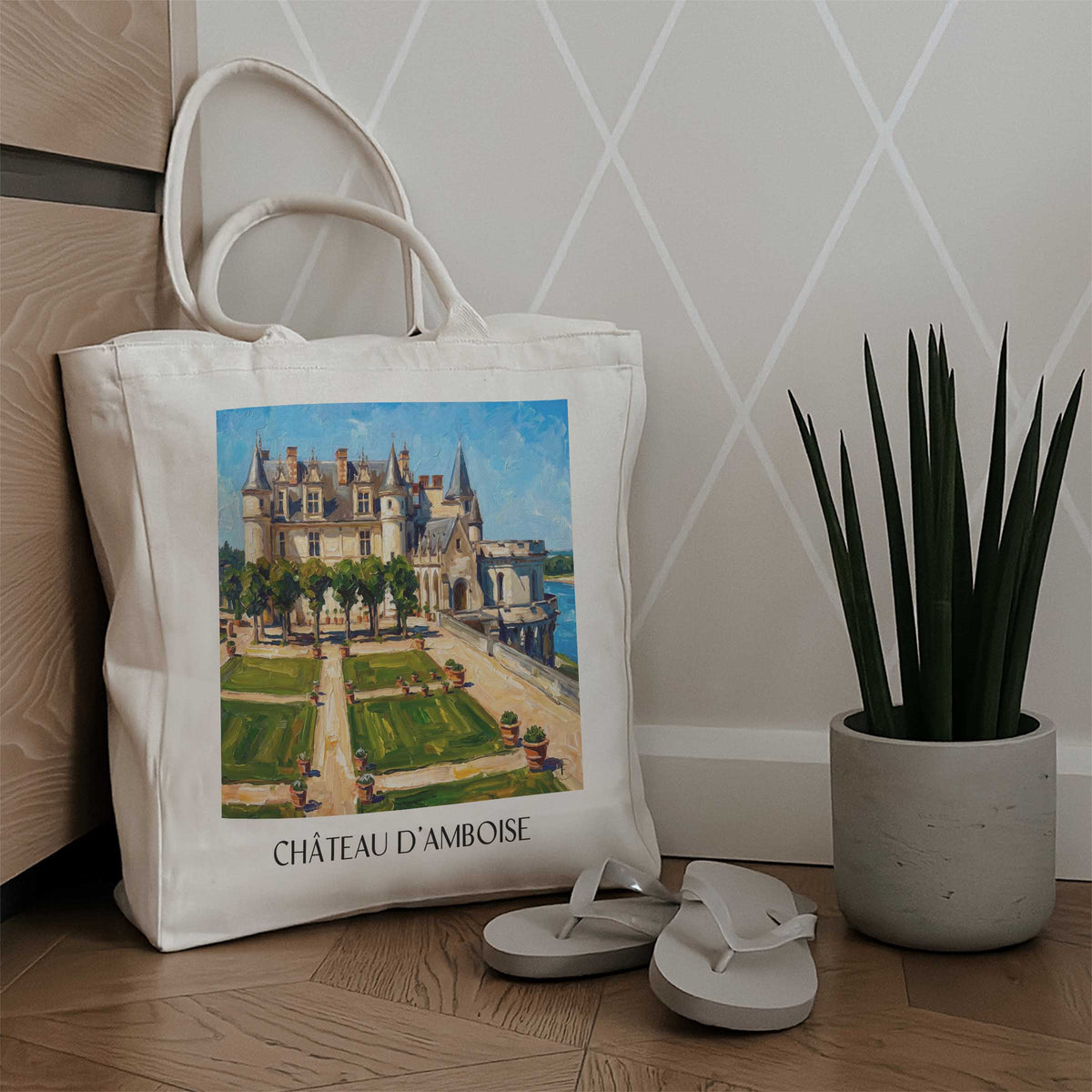 château-d'amboise-val-de-loire-frankreich-einkaufstasche-oil-painting-oelgemaelde