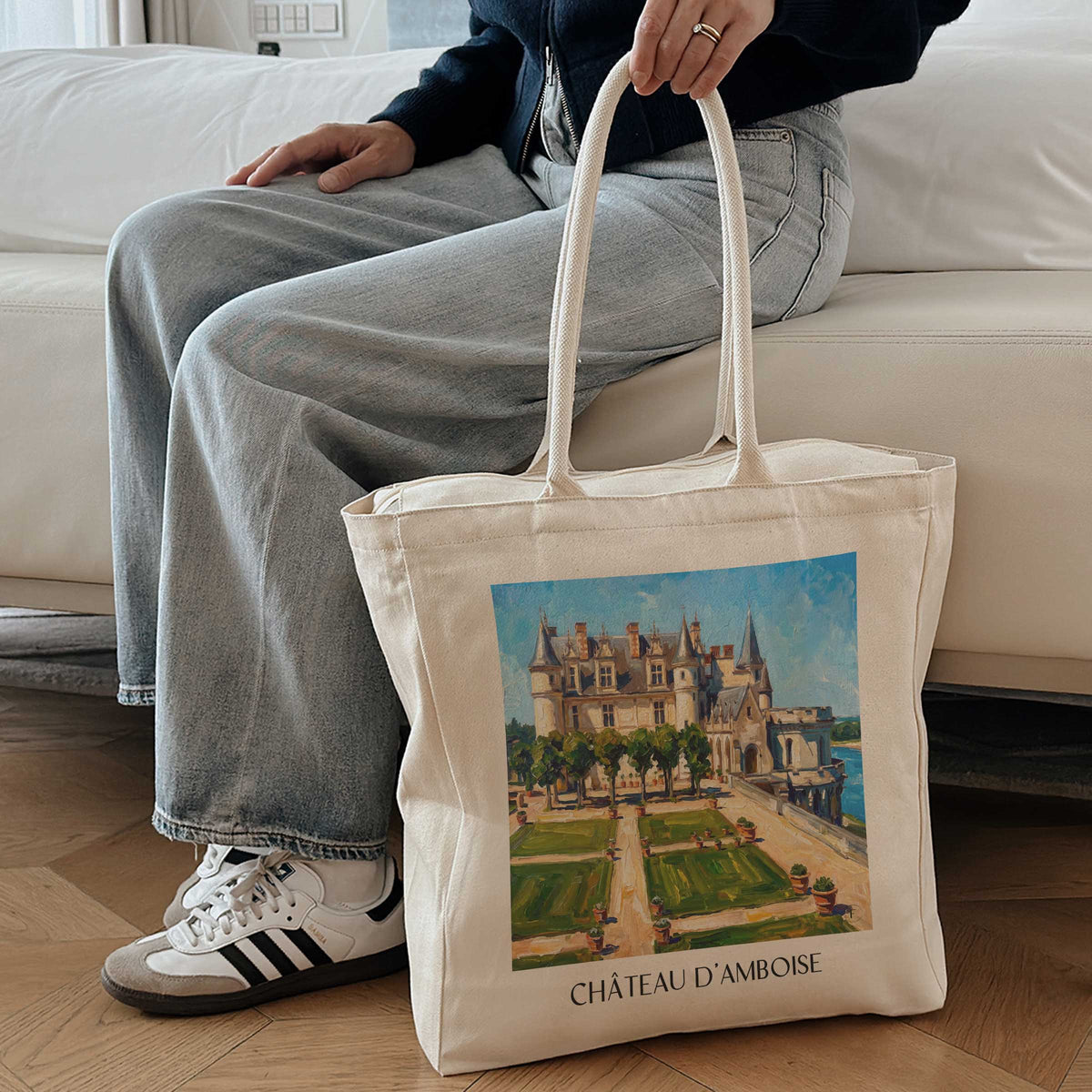 château-d'amboise-val-de-loire-frankreich-einkaufstasche-oil-painting-oelgemaelde