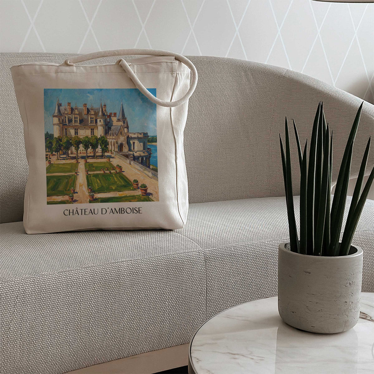 château-d'amboise-val-de-loire-frankreich-einkaufstasche-oil-painting-oelgemaelde