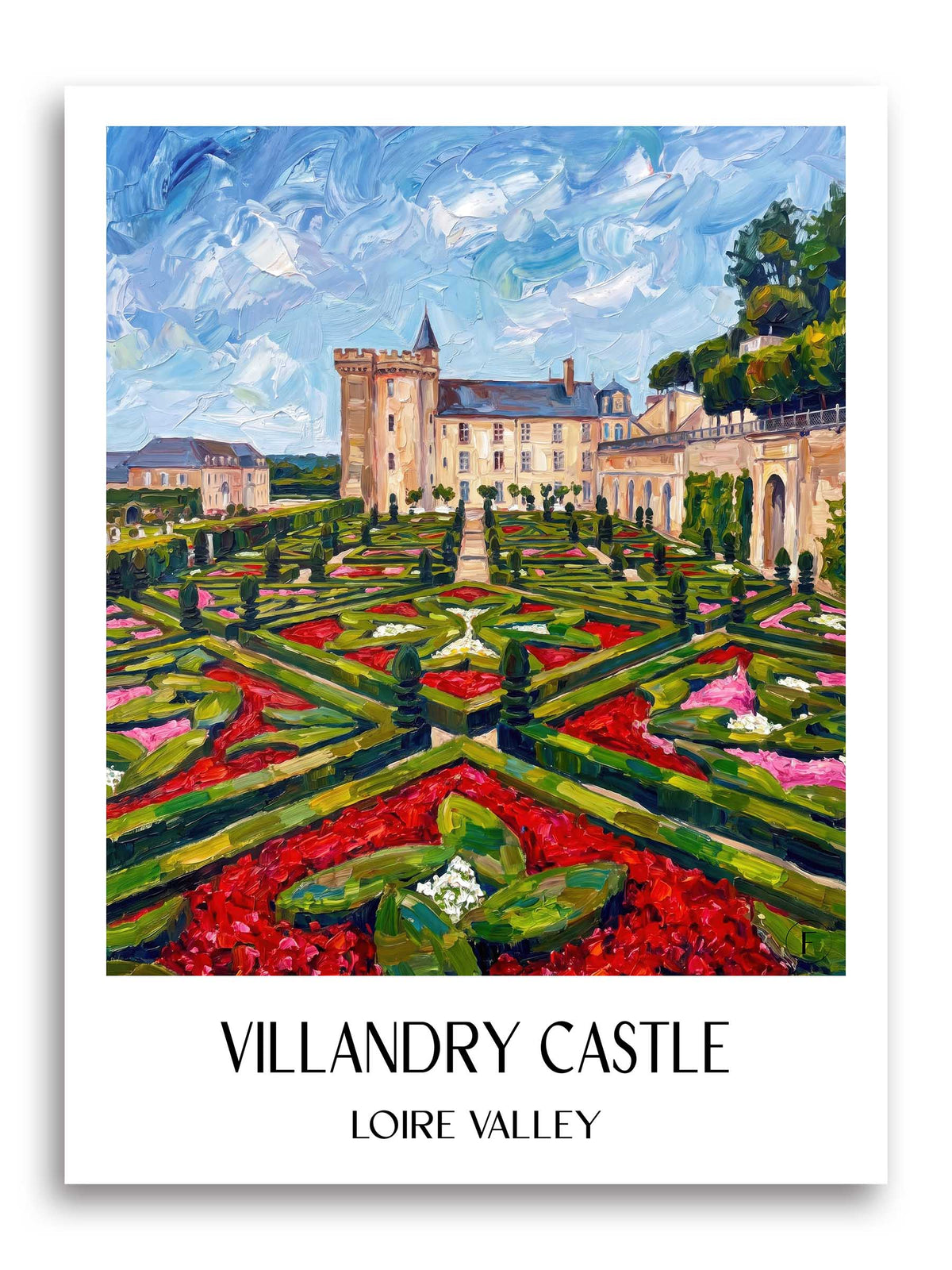 Château de Villandry Poster - Val de Loire - Frankreich Kunstdruck - Ölgemälde von A4 bis A1