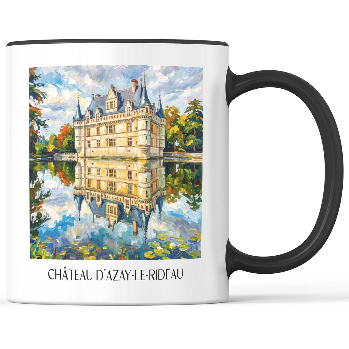château-d'azay-le-rideau-val-de-loire-frankreich-kaffeebecher-oil-painting-oelgemaelde