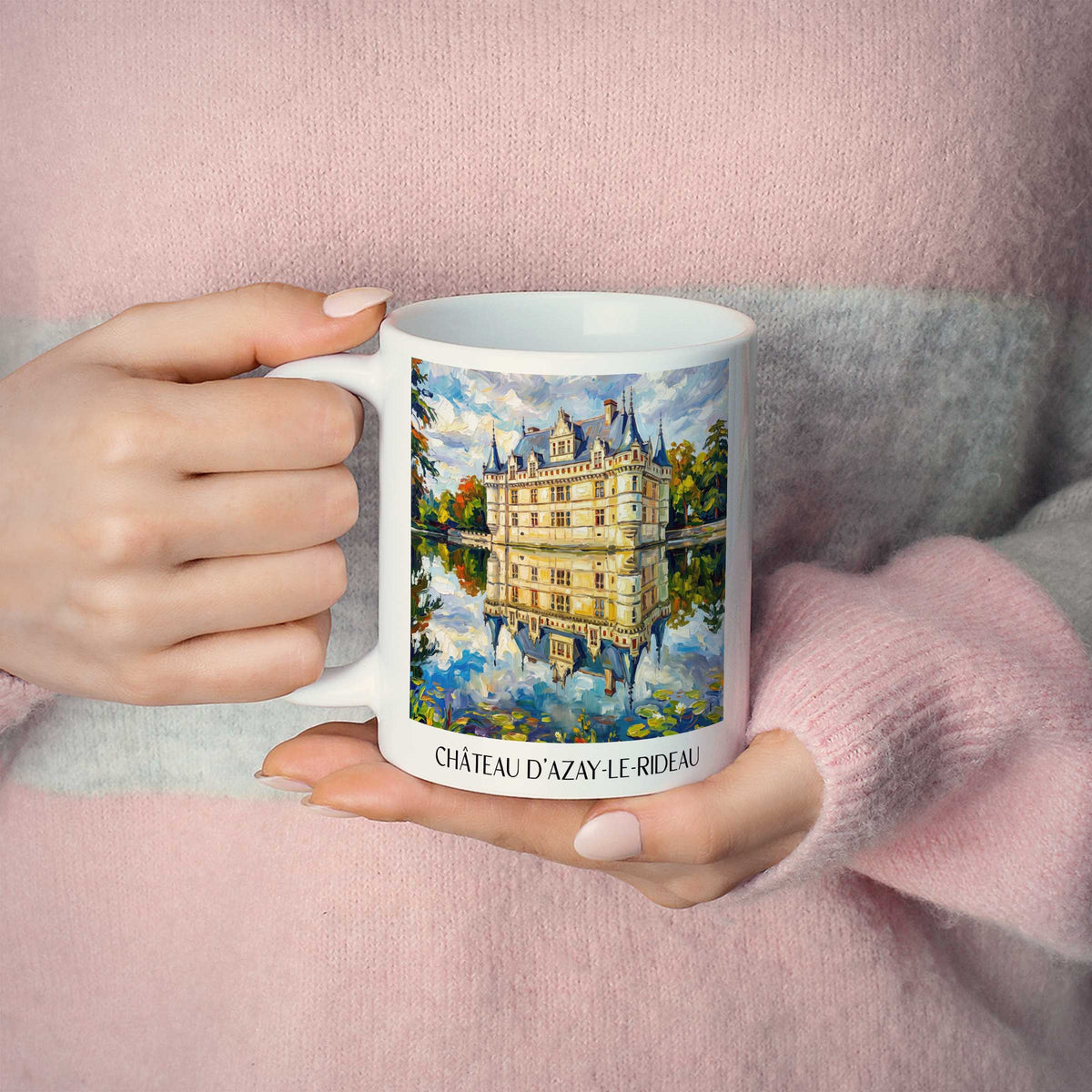château-d'azay-le-rideau-val-de-loire-frankreich-kaffeebecher-oil-painting-oelgemaelde