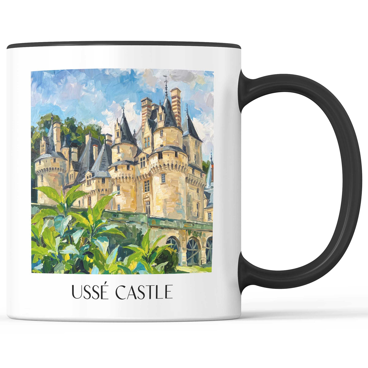 Château d'Ussé Kaffeebecher - Rigny-Ussé - Frankreich Becher - Kaffeetasse im Ölgemälde Stil