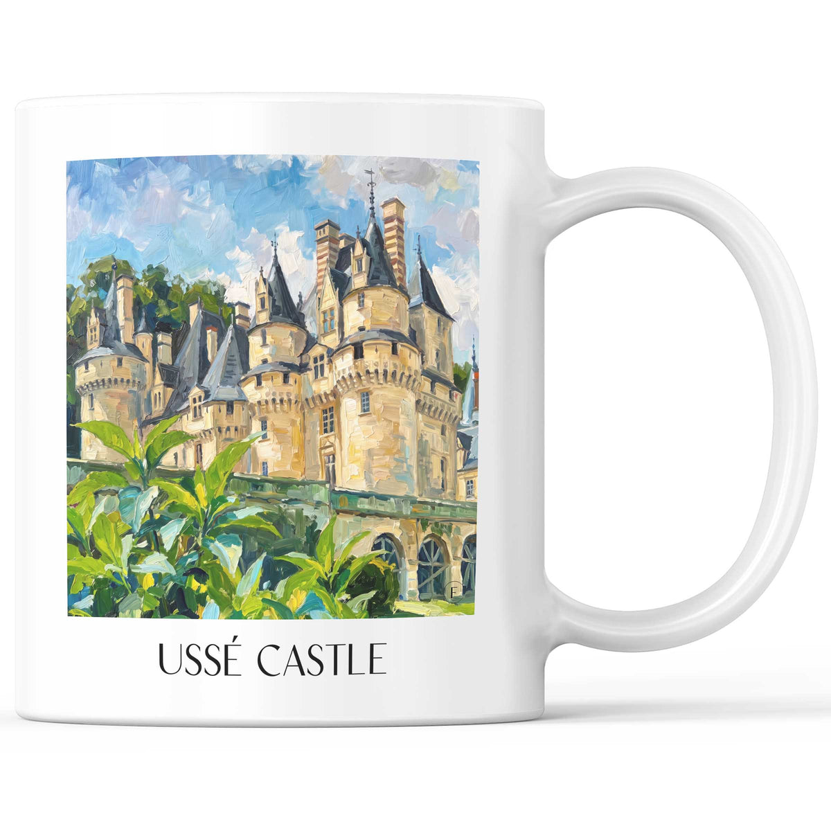 Château d'Ussé Kaffeebecher - Rigny-Ussé - Frankreich Becher - Kaffeetasse im Ölgemälde Stil