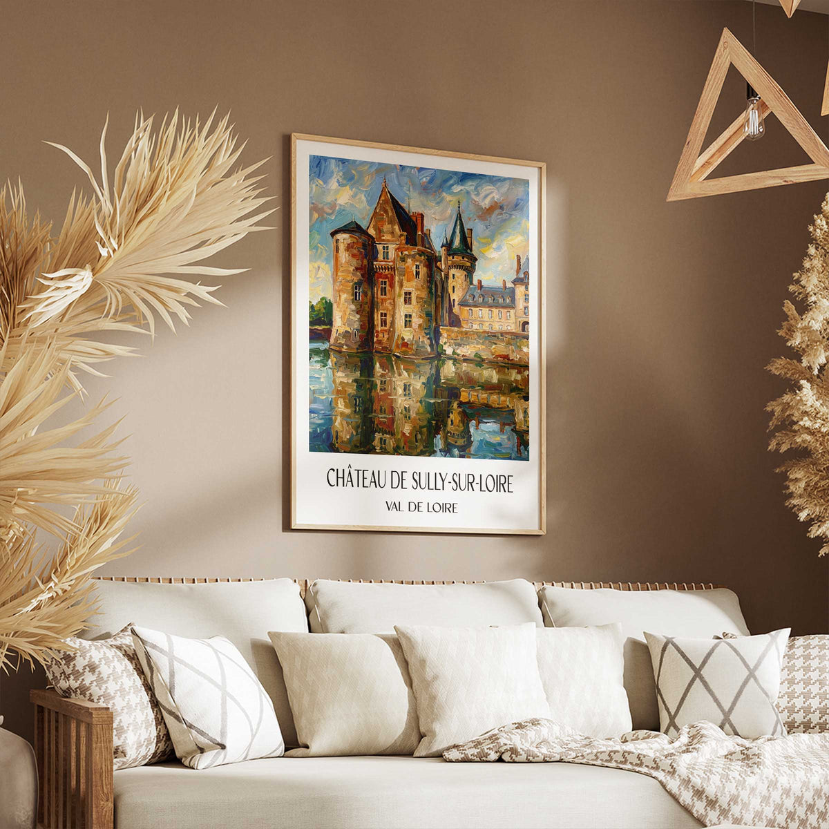 château-de-sully-sur-loire-val-de-loire-frankreich-poster-oil-painting-oelgemaelde