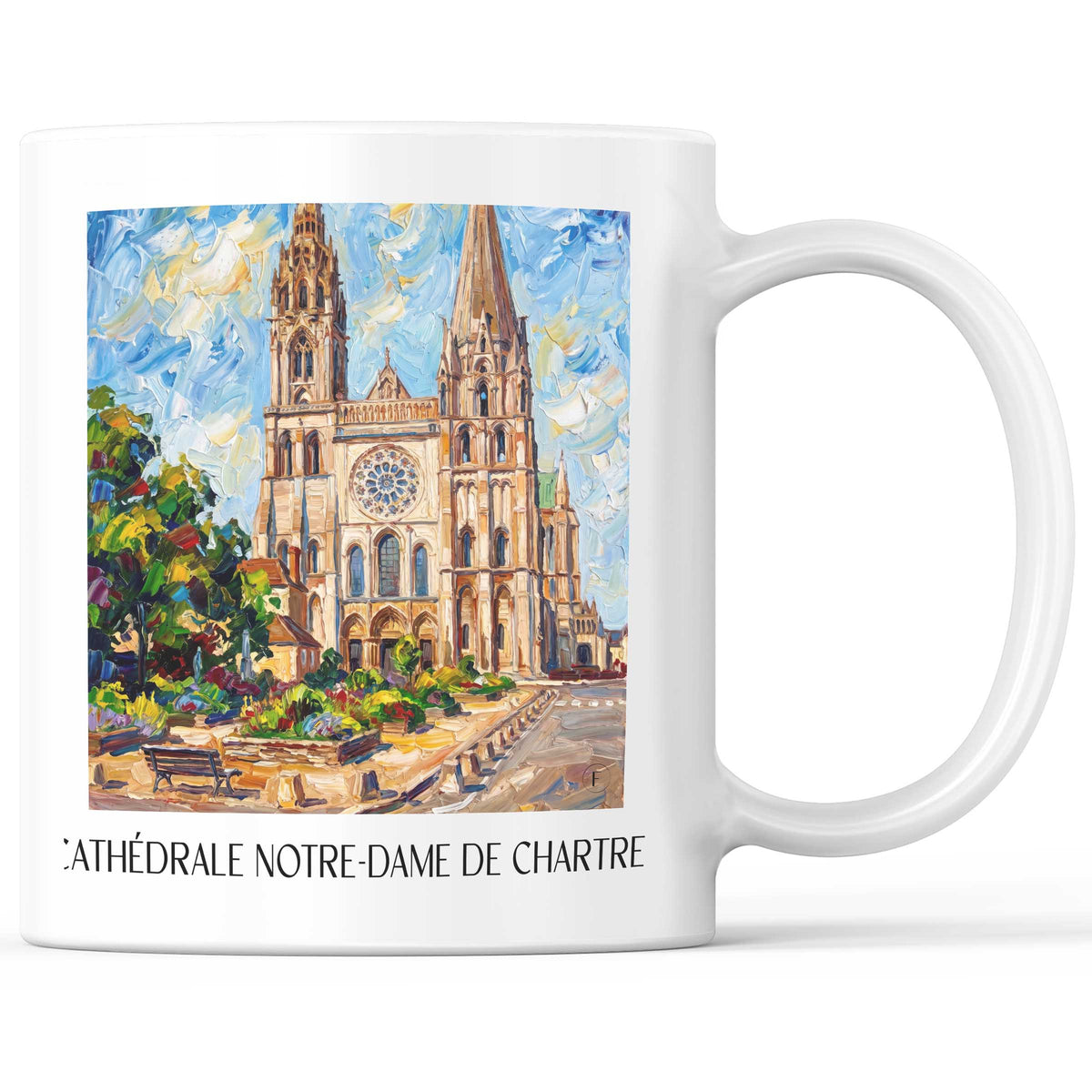 Cathédrale Notre-Dame Kaffeebecher - Chartres - Frankreich Becher - Kaffeetasse im Ölgemälde Stil