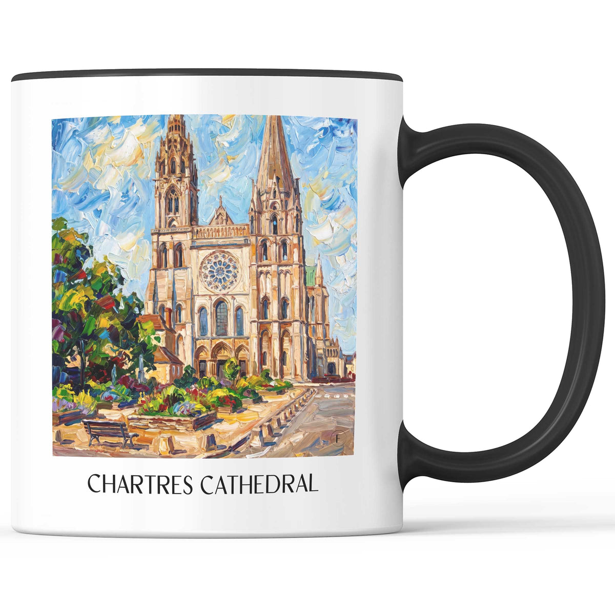 Cathédrale Notre-Dame Kaffeebecher - Chartres - Frankreich Becher - Kaffeetasse im Ölgemälde Stil
