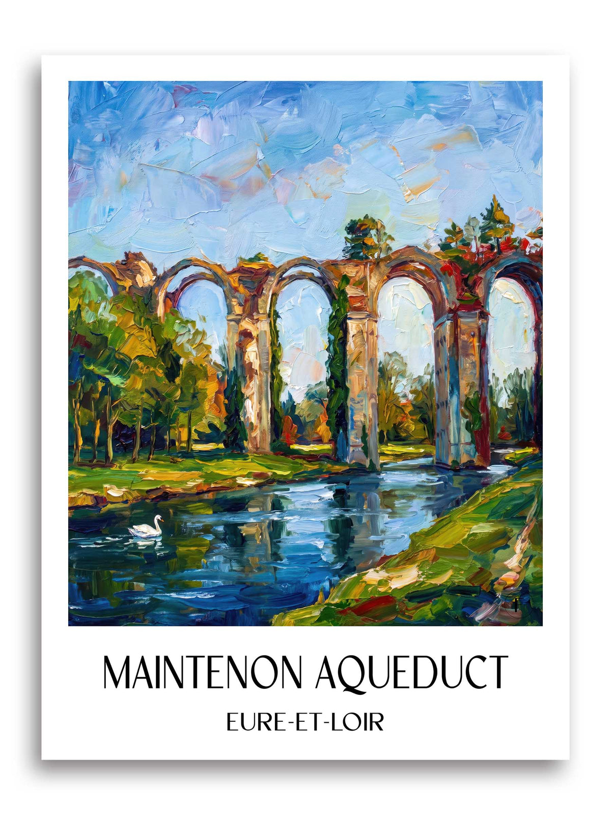 Aqueduc de Maintenon Poster - Eure-et-Loir - Frankreich Kunstdruck - Ölgemälde von A4 bis A1