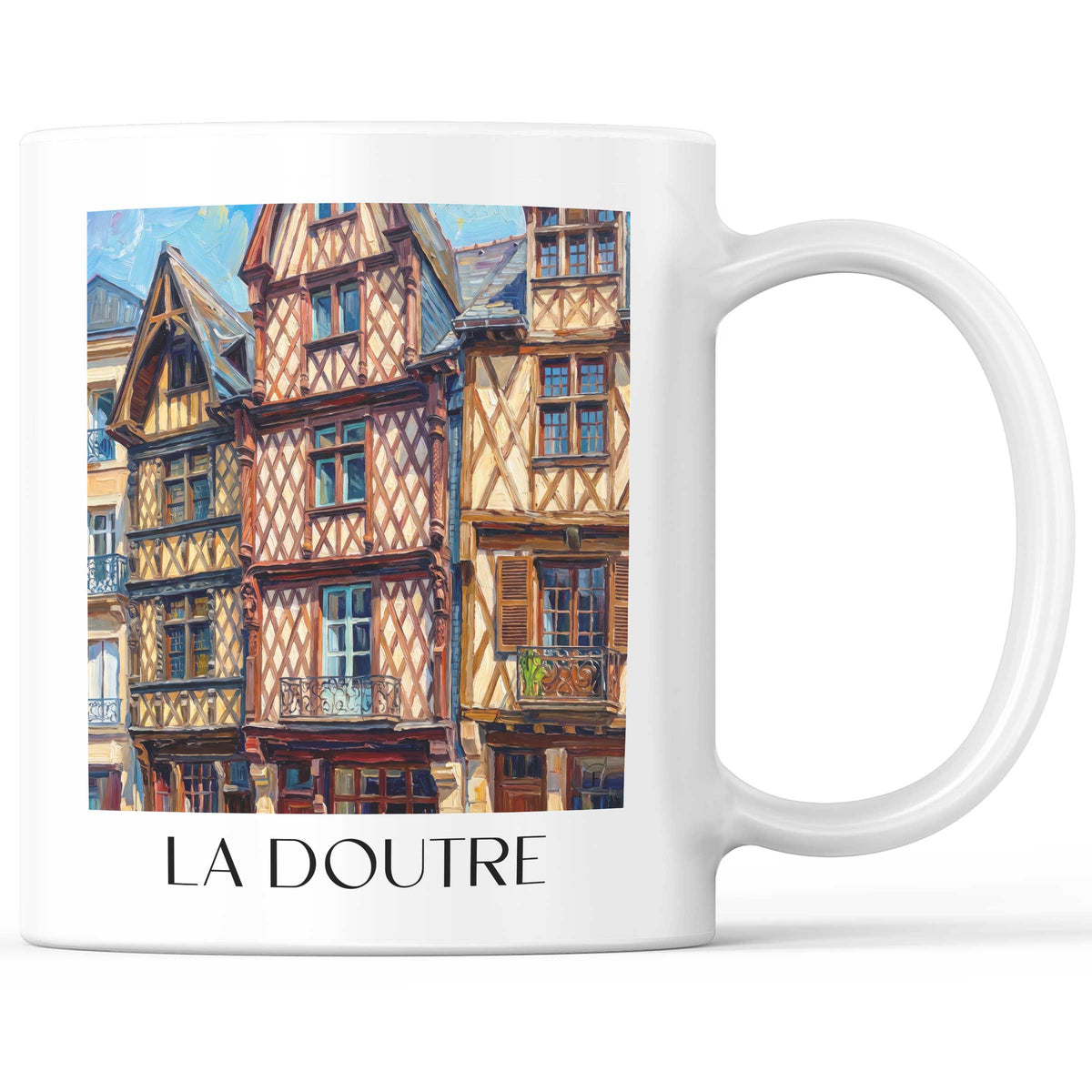 La Doutre Kaffeebecher - Angers - Frankreich Becher - Kaffeetasse im Ölgemälde Stil
