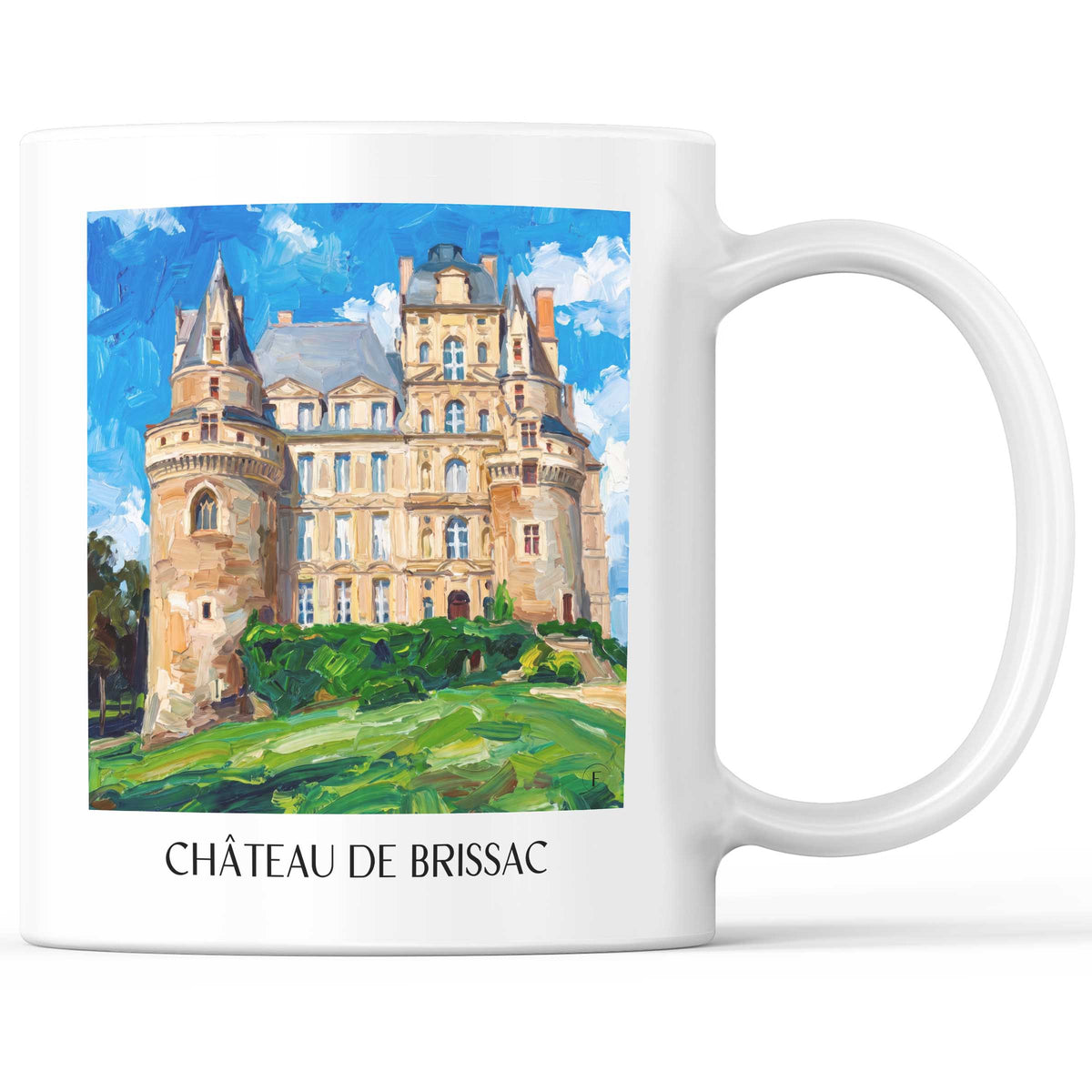 Château de Brissac Kaffeebecher - Brissac-Quincé - Frankreich Becher - Kaffeetasse im Ölgemälde Stil