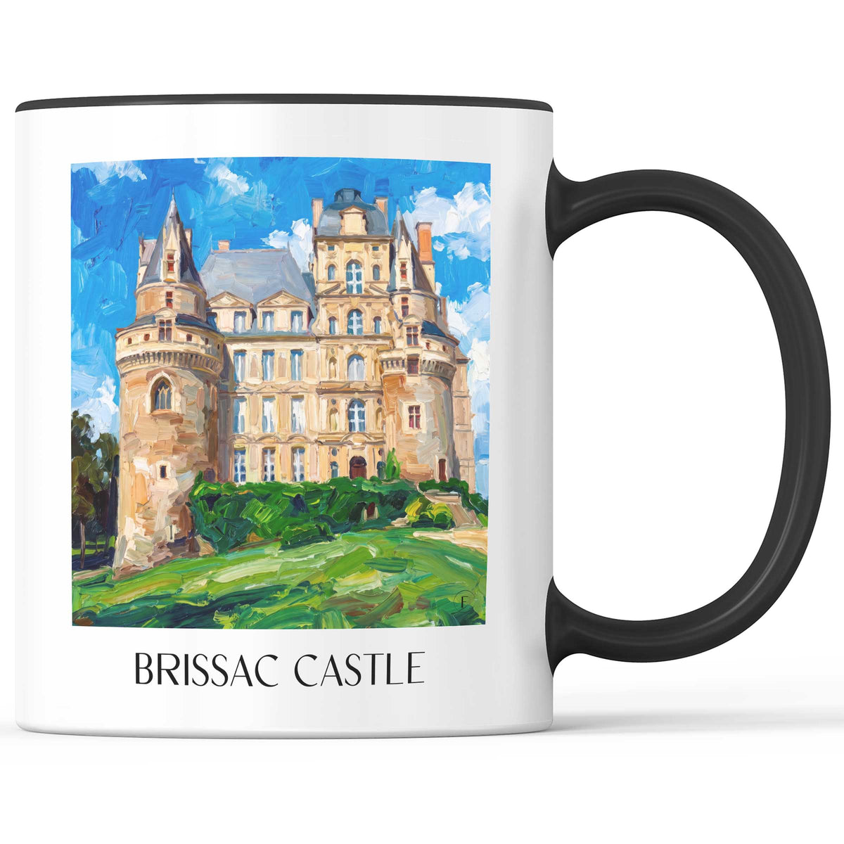 Château de Brissac Kaffeebecher - Brissac-Quincé - Frankreich Becher - Kaffeetasse im Ölgemälde Stil