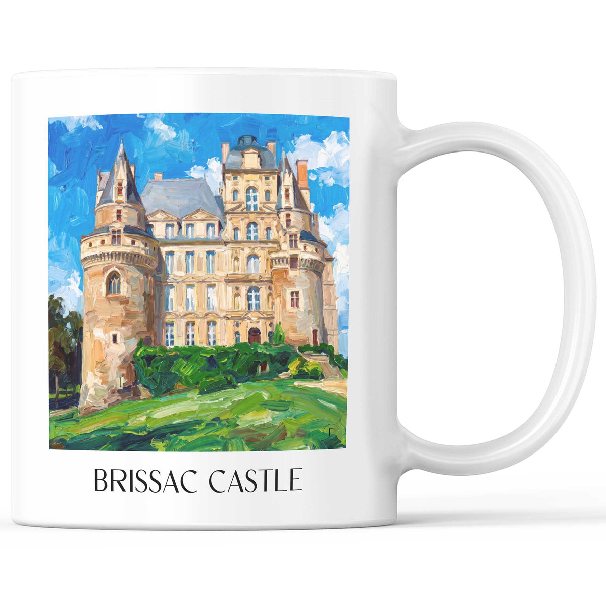 Château de Brissac Kaffeebecher - Brissac-Quincé - Frankreich Becher - Kaffeetasse im Ölgemälde Stil