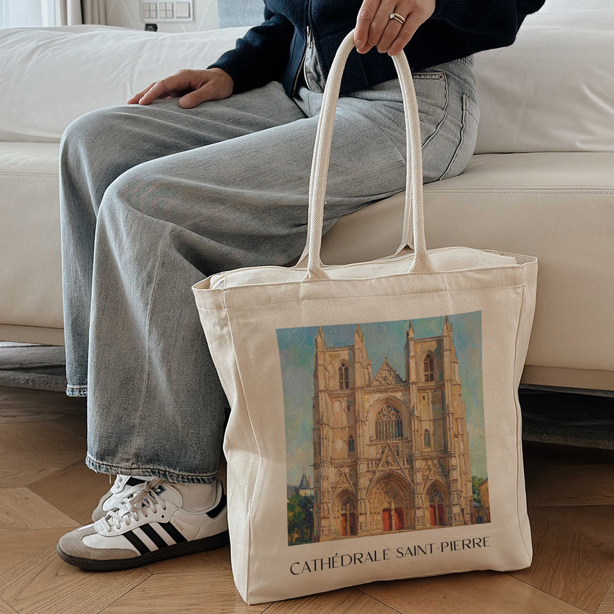 cathédrale-saint-pierre-nantes-frankreich-einkaufstasche-oil-painting-oelgemaelde