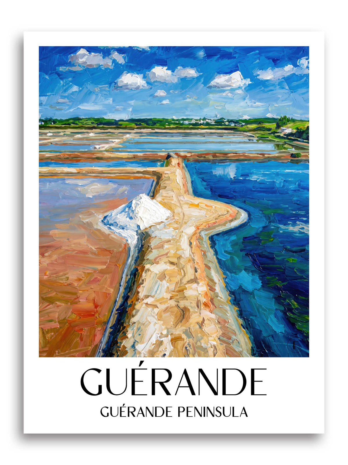 Guérande Poster - Presqu'île Guérandaise - Frankreich Kunstdruck - Ölgemälde von A4 bis A1