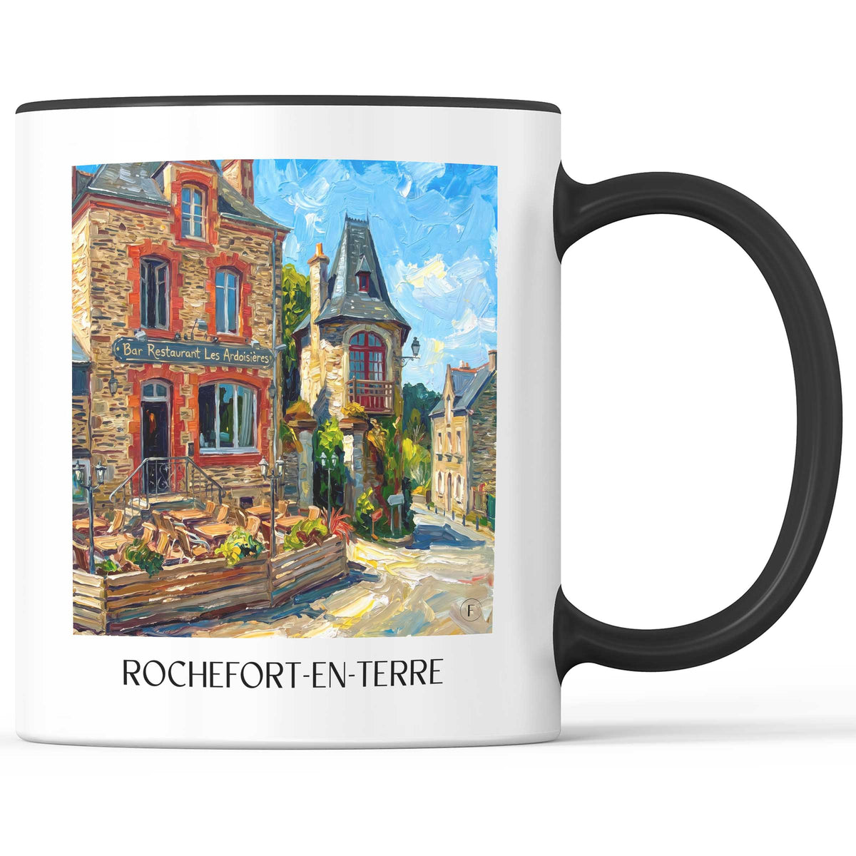 rochefort-en-terre-morbihan-frankreich-kaffeebecher-oil-painting-oelgemaelde