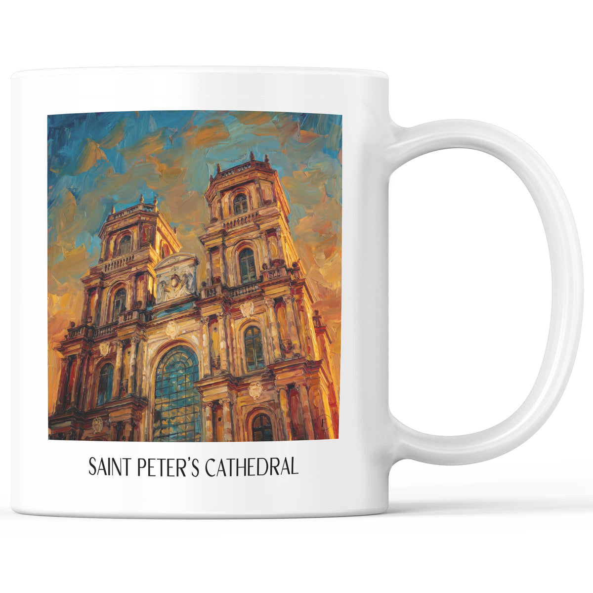 Cathédrale Saint-Pierre Kaffeebecher - Rennes - Frankreich Becher - Kaffeetasse im Ölgemälde Stil