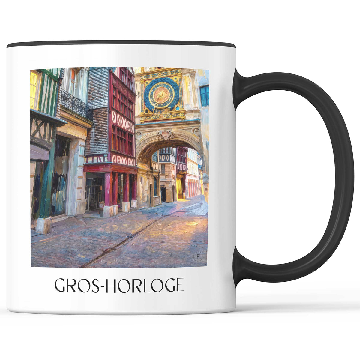gros-horloge-rouen-frankreich-kaffeebecher-oil-painting-oelgemaelde