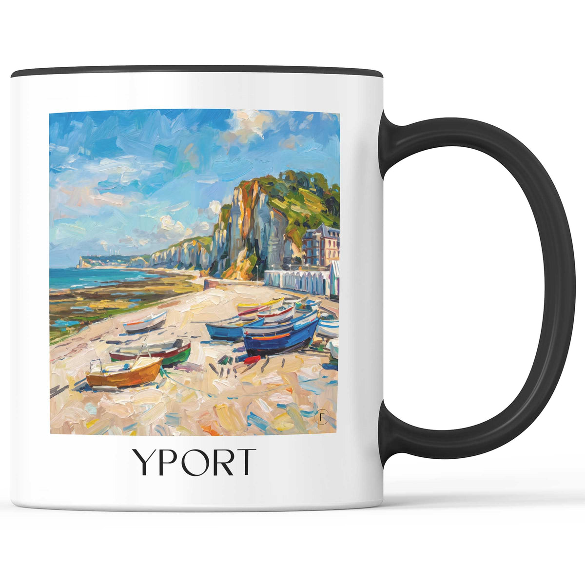 yport-côte-d'albâtre-frankreich-kaffeebecher-oil-painting-oelgemaelde