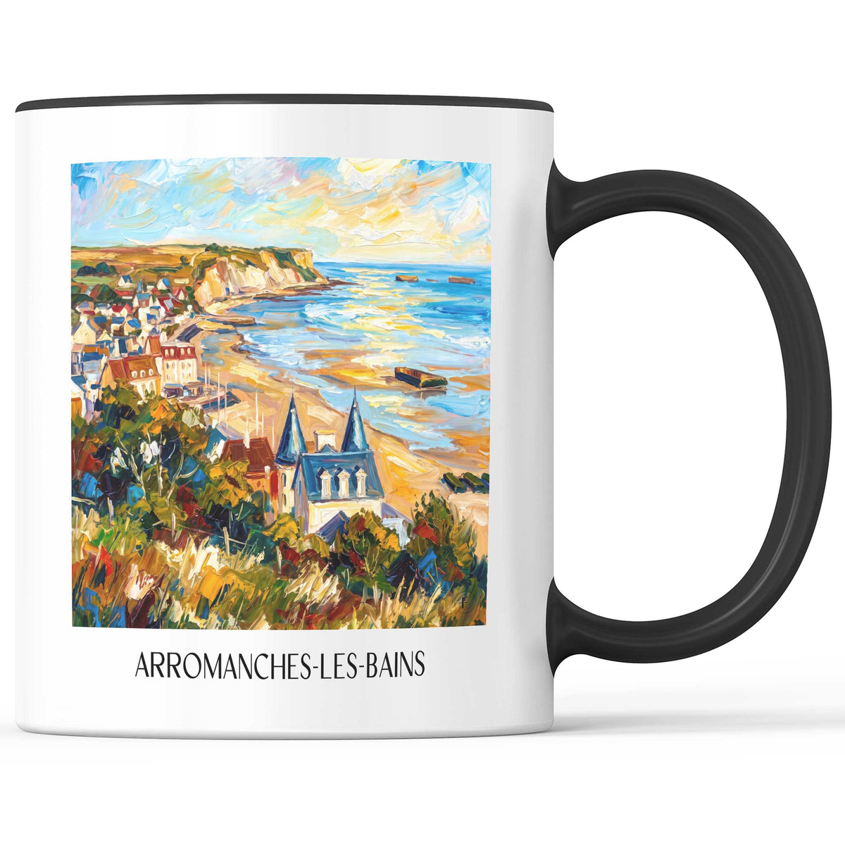 arromanches-les-bains-d-day-strände-frankreich-kaffeebecher-oil-painting-oelgemaelde