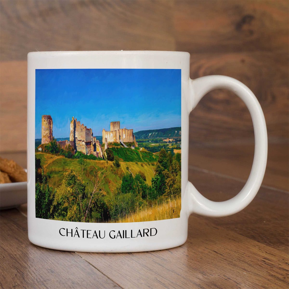 château-gaillard-les-andelys-frankreich-kaffeebecher-oil-painting-oelgemaelde