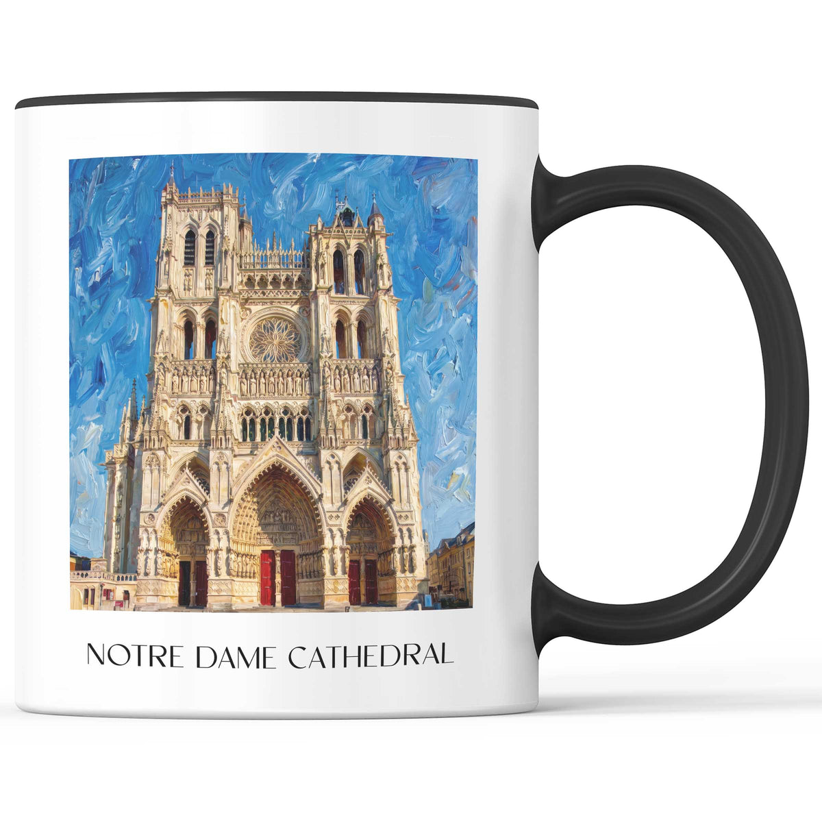 Cathédrale Notre-Dame Kaffeebecher - Amiens - Frankreich Becher - Kaffeetasse im Ölgemälde Stil