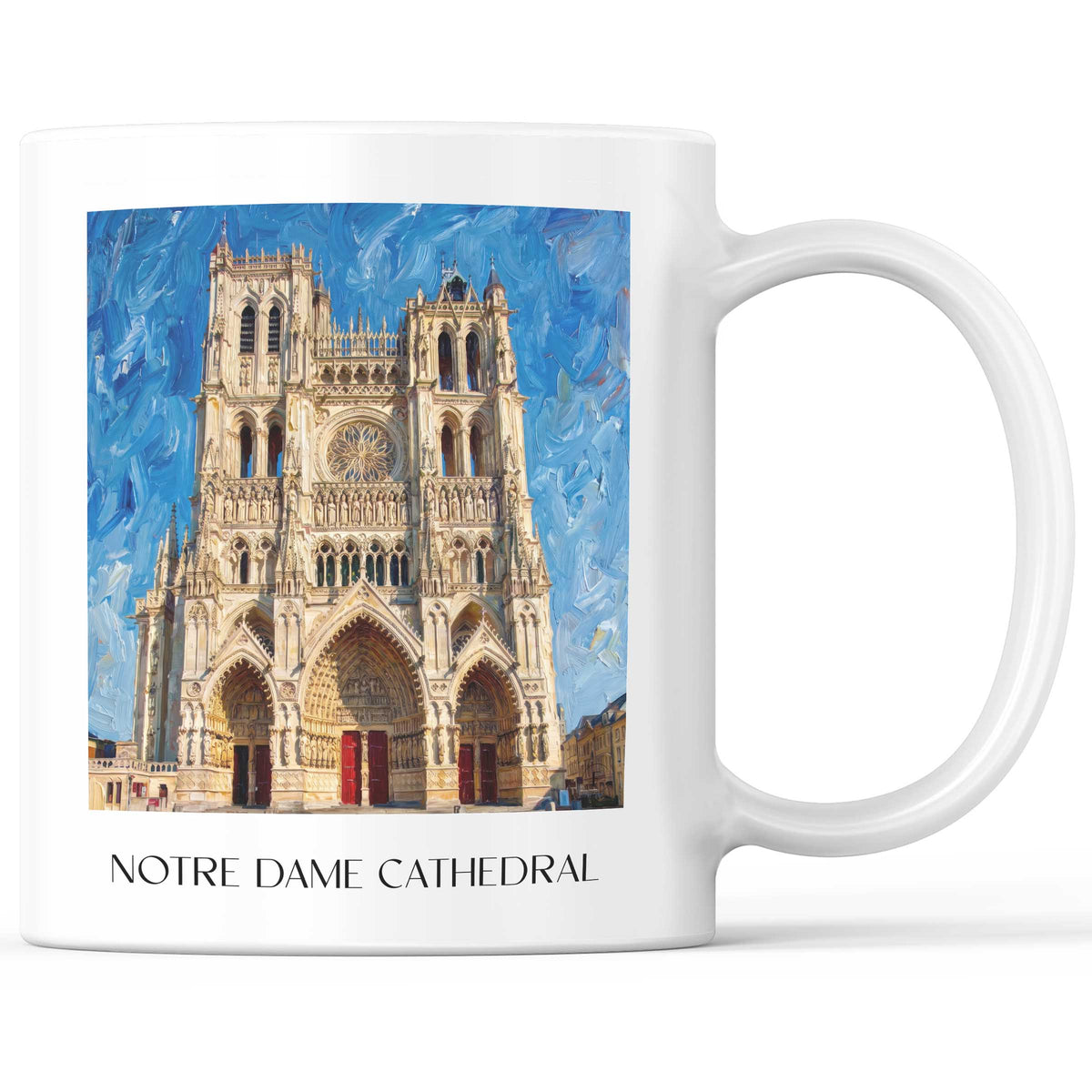 Cathédrale Notre-Dame Kaffeebecher - Amiens - Frankreich Becher - Kaffeetasse im Ölgemälde Stil