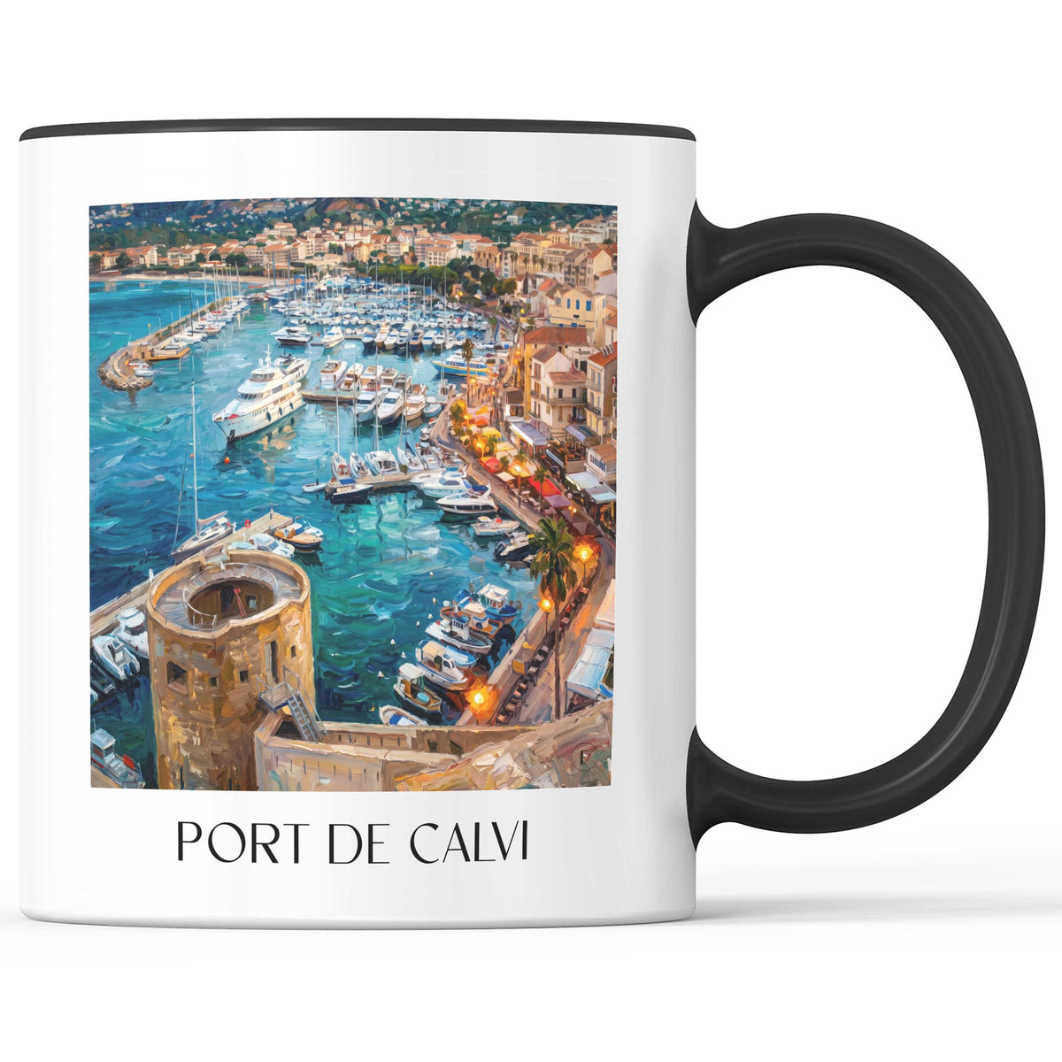 port-de-calvi-balagne-frankreich-kaffeebecher-oil-painting-oelgemaelde
