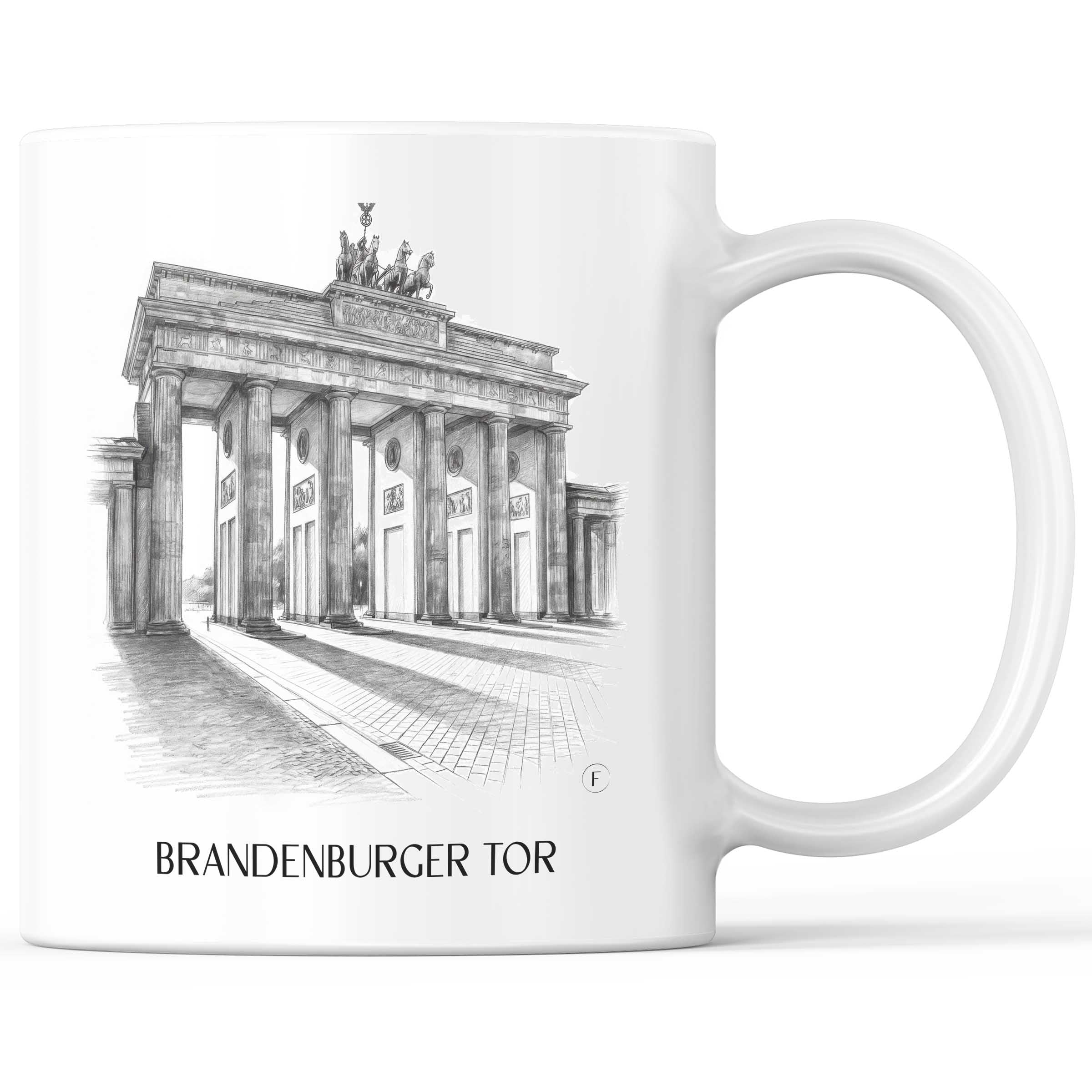 Brandenburger Tor Kaffeebecher - Berlin - Deutschland Becher - Kaffeetasse im Zeichnung Stil