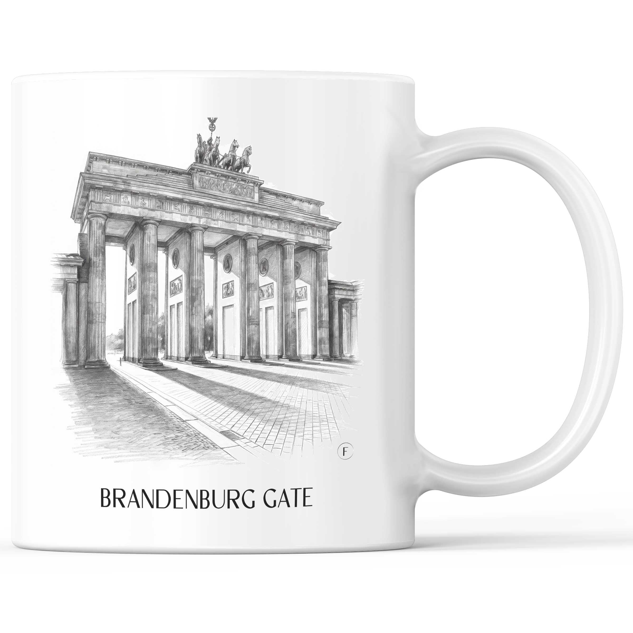 Brandenburger Tor Kaffeebecher - Berlin - Deutschland Becher - Kaffeetasse im Zeichnung Stil