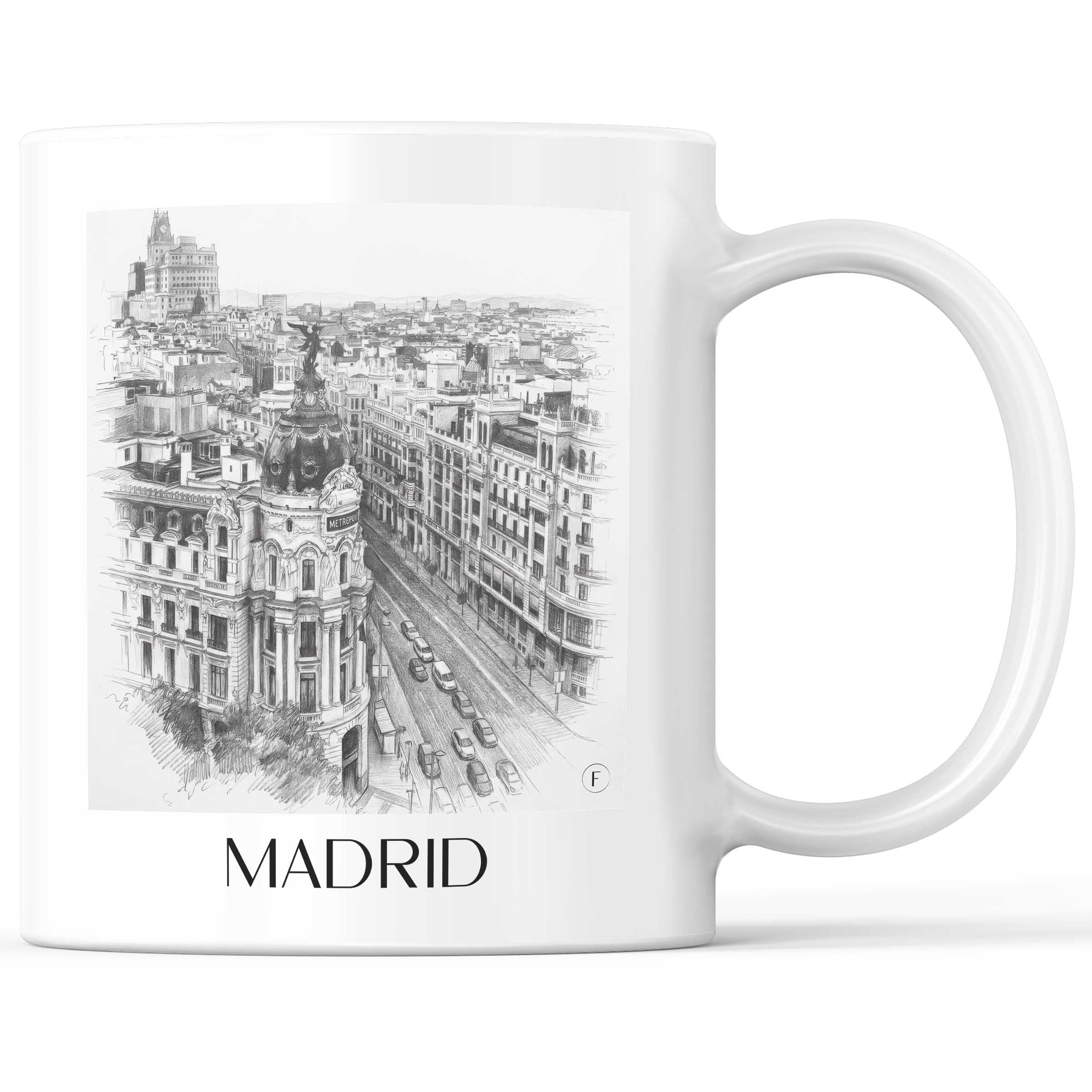 Madrid - Spanien Becher - Kaffeetasse im Zeichnung Stil
