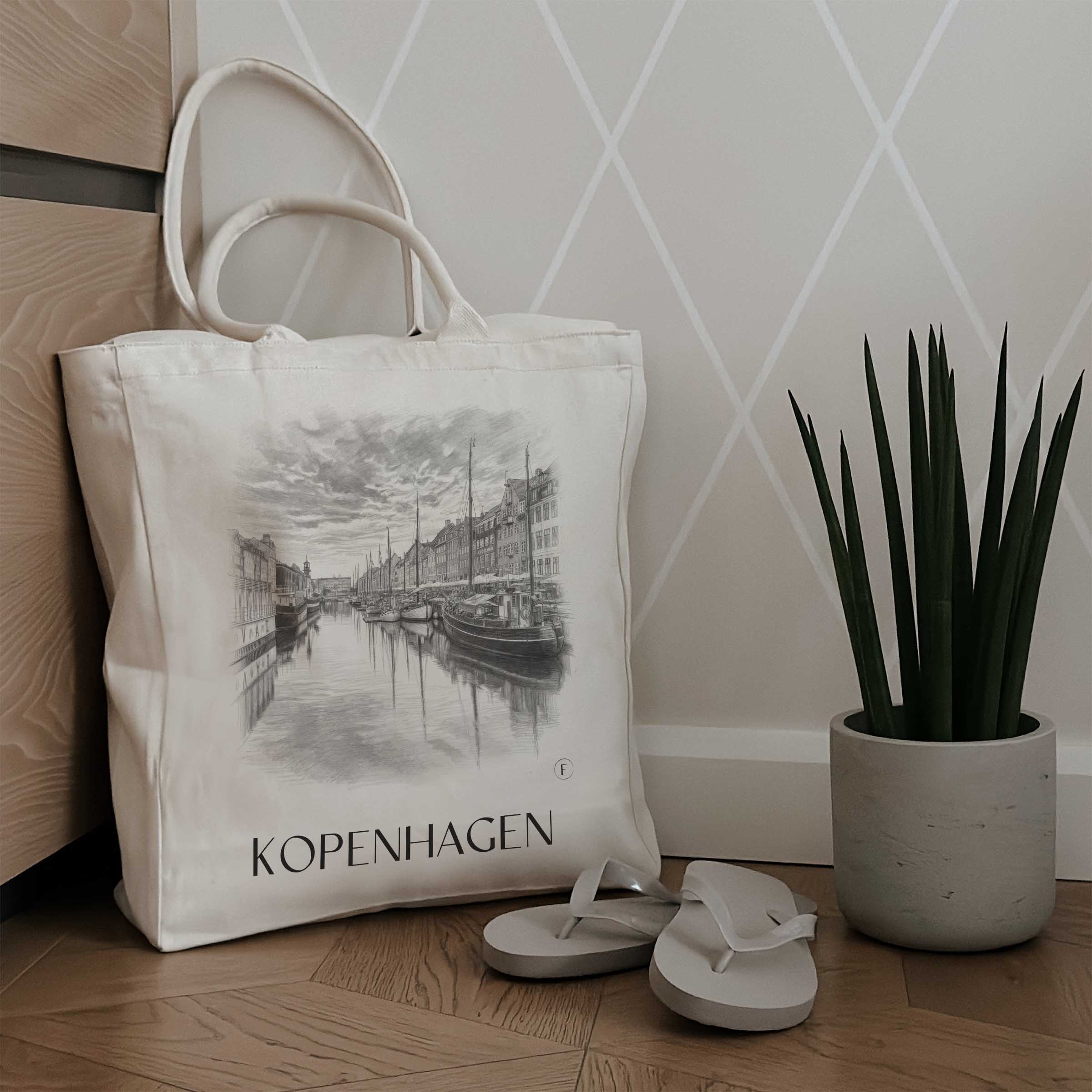 kopenhagen-dänemark-einkaufstasche-bleistift-zeichnung-drawing