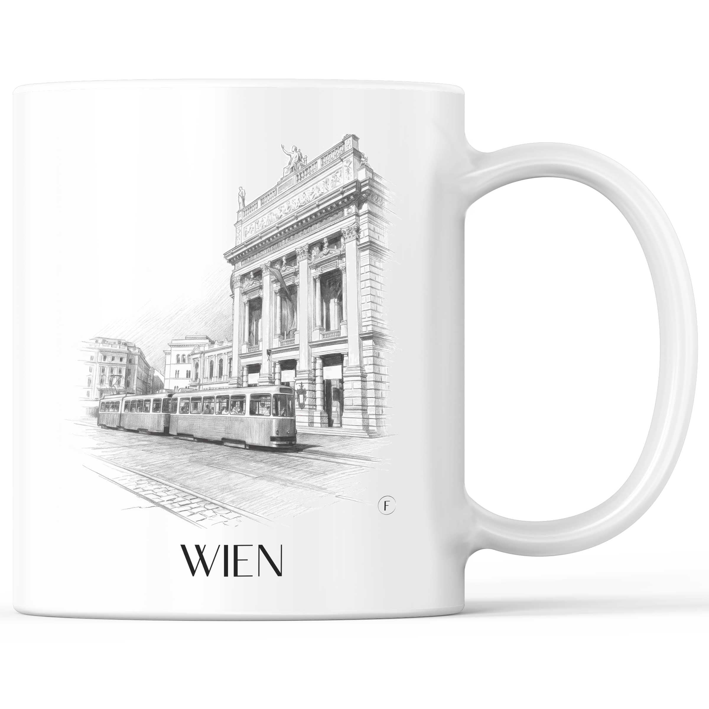 Wien - Österreich Becher - Kaffeetasse im Zeichnung Stil