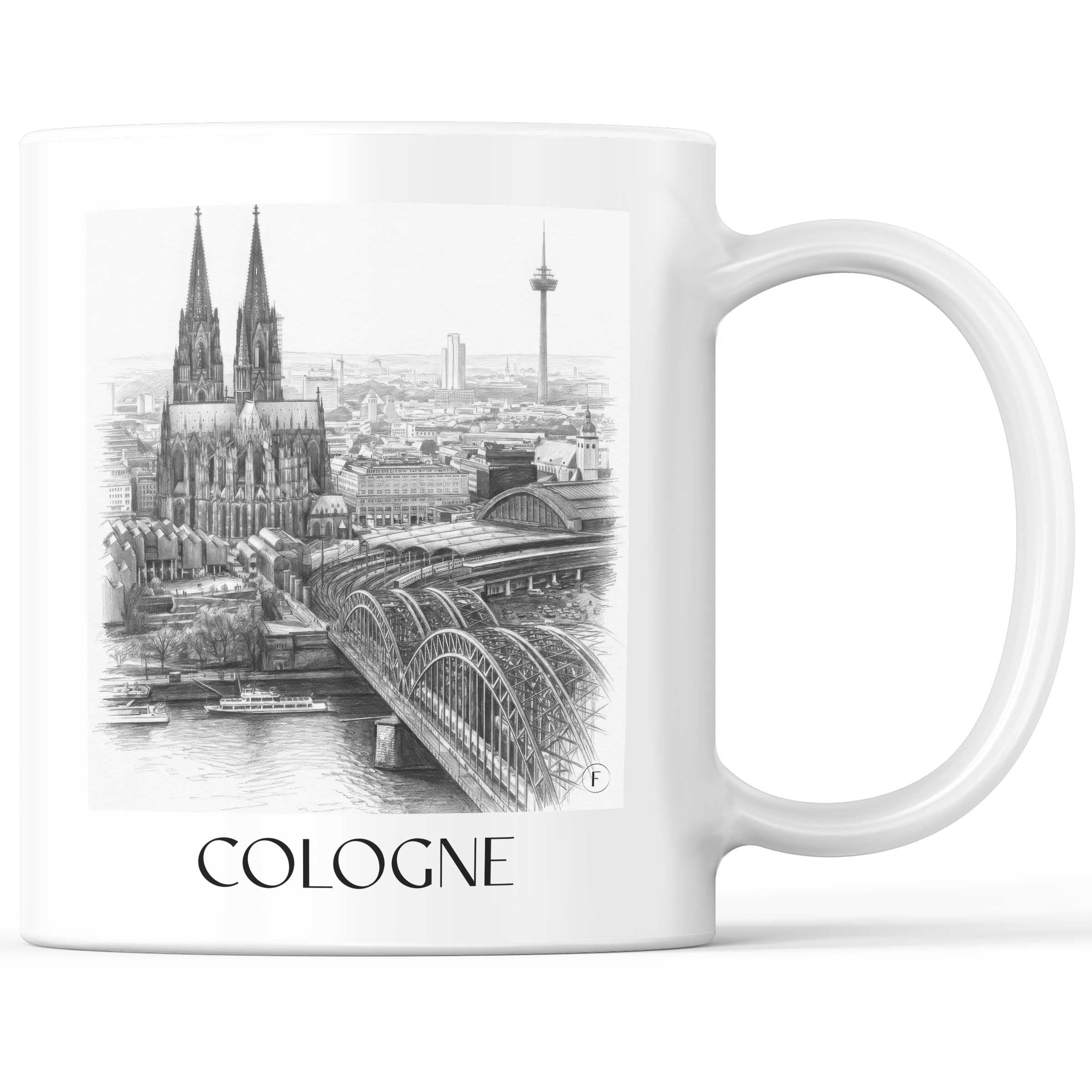 Köln - Deutschland Becher - Kaffeetasse im Zeichnung Stil