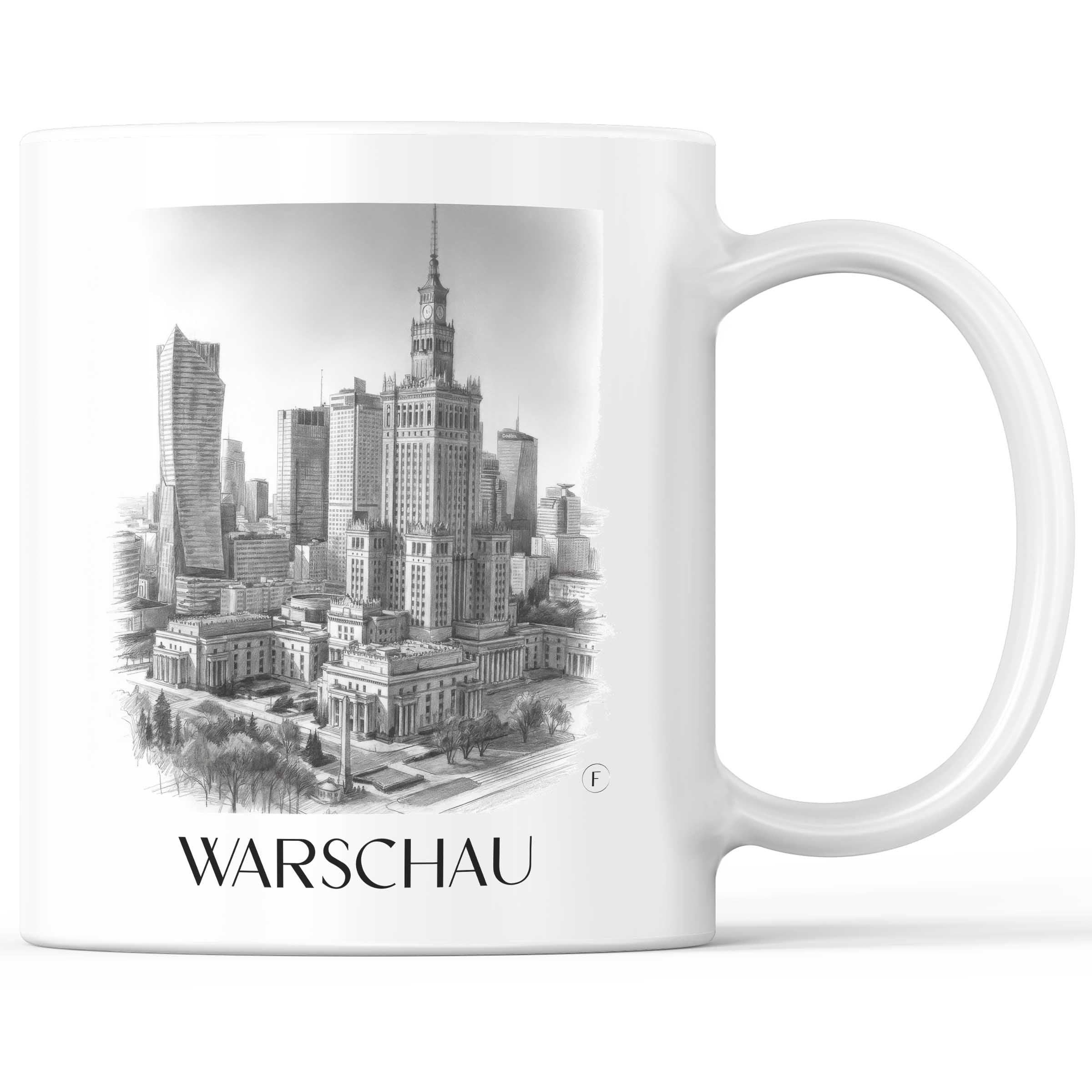 Warschau - Polen Becher - Kaffeetasse im Zeichnung Stil