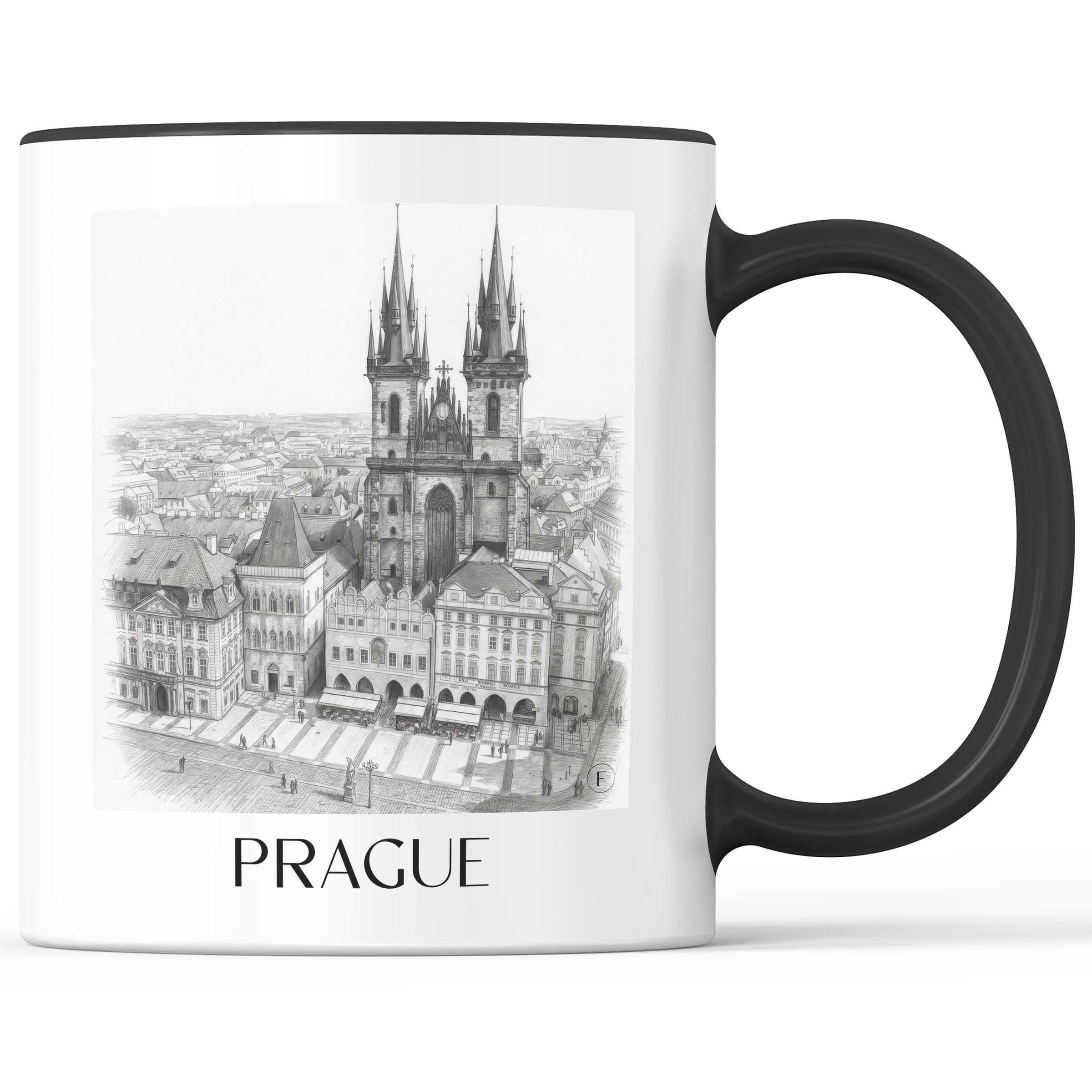 Prag - Tschechien Becher - Kaffeetasse im Zeichnung Stil