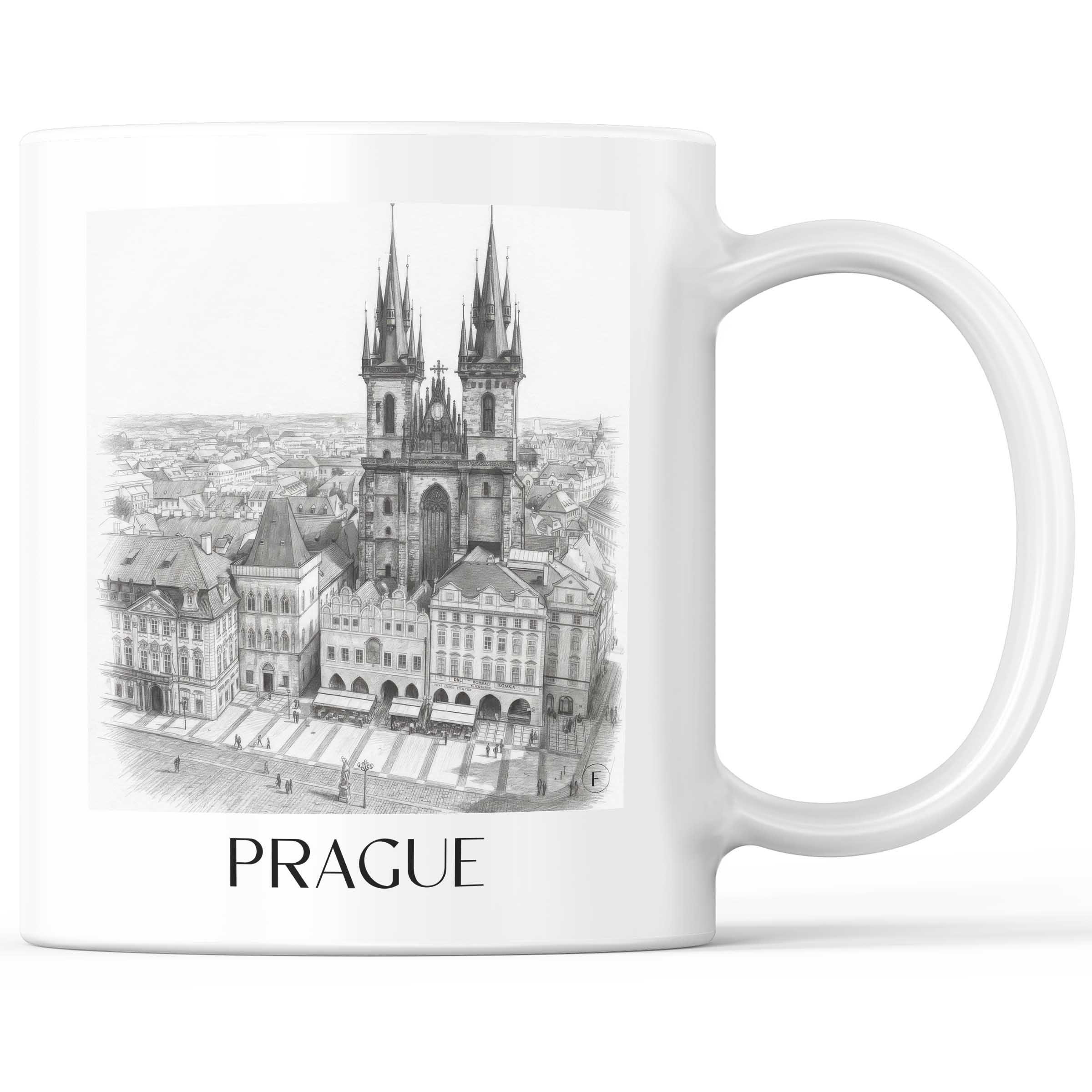 Prag - Tschechien Becher - Kaffeetasse im Zeichnung Stil