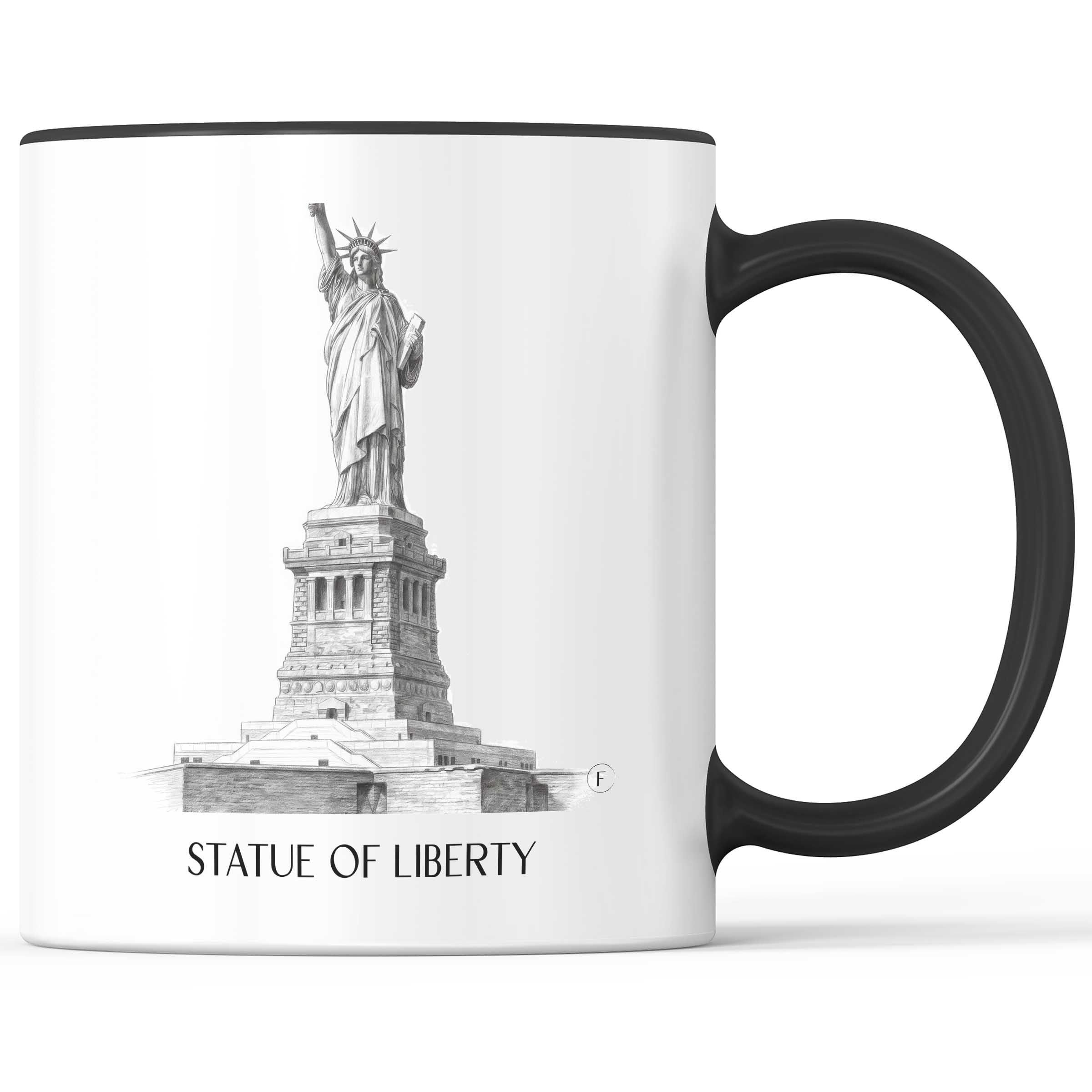 Freiheitsstatue Kaffeebecher - New York City - USA Becher - Kaffeetasse im Zeichnung Stil